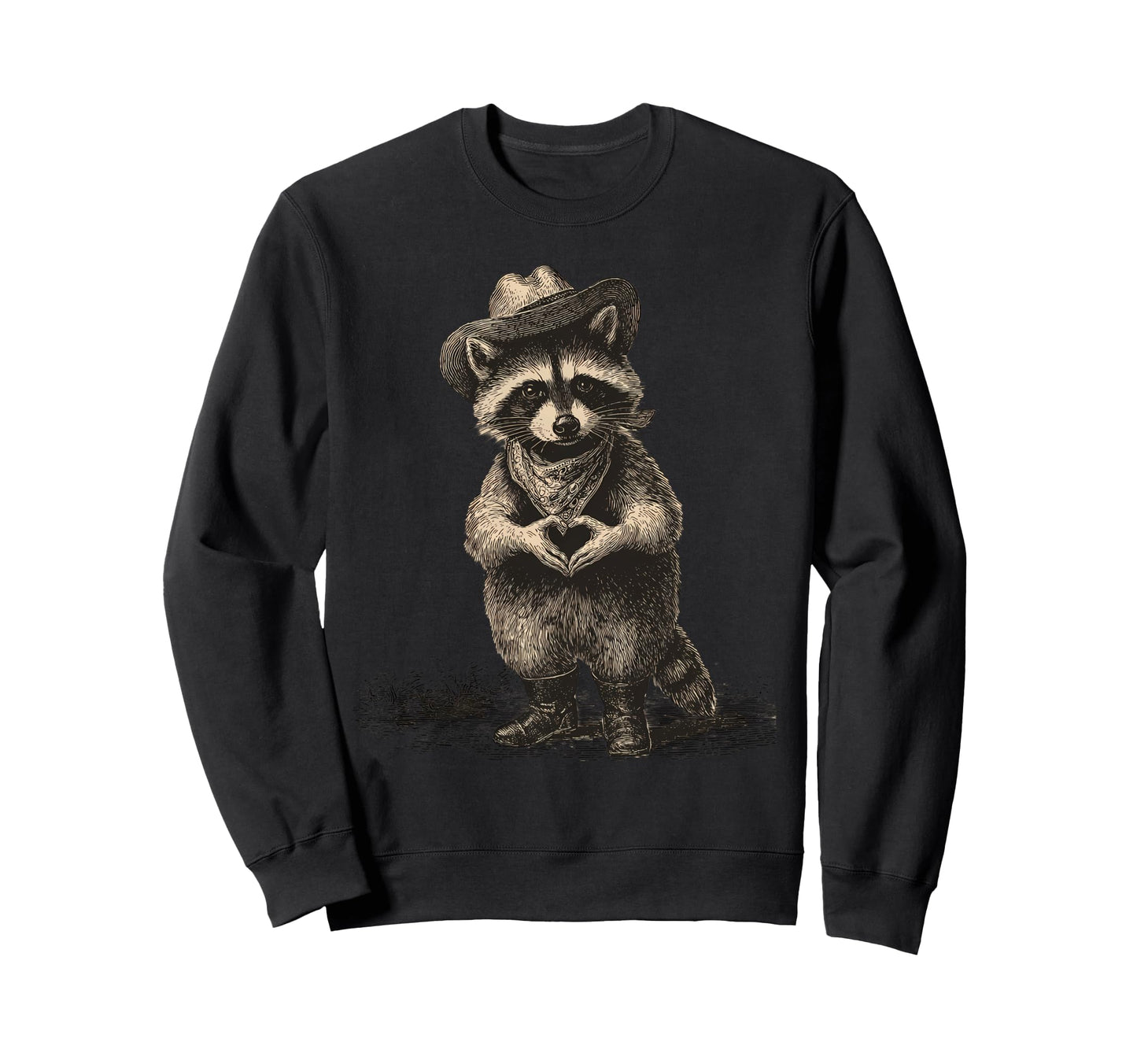 Raccoon Cowboy Rodeo Cowgirl Sweatshirt - Novelty Apparel Men Women - T-Shirt, Sweatshirt, Hoodie
