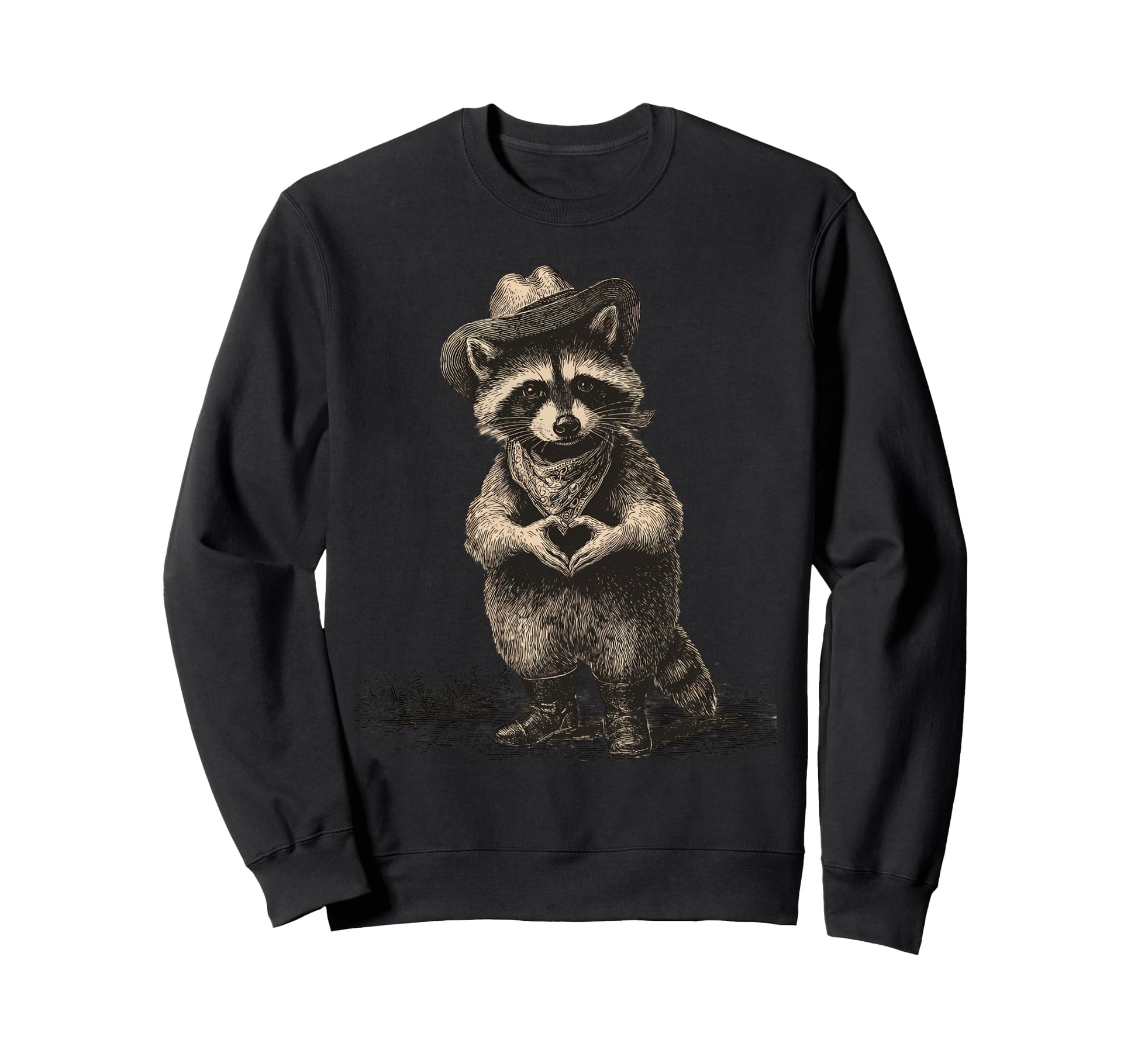 Raccoon Cowboy Rodeo Cowgirl Sweatshirt - Novelty Apparel Men Women - T-Shirt, Sweatshirt, Hoodie