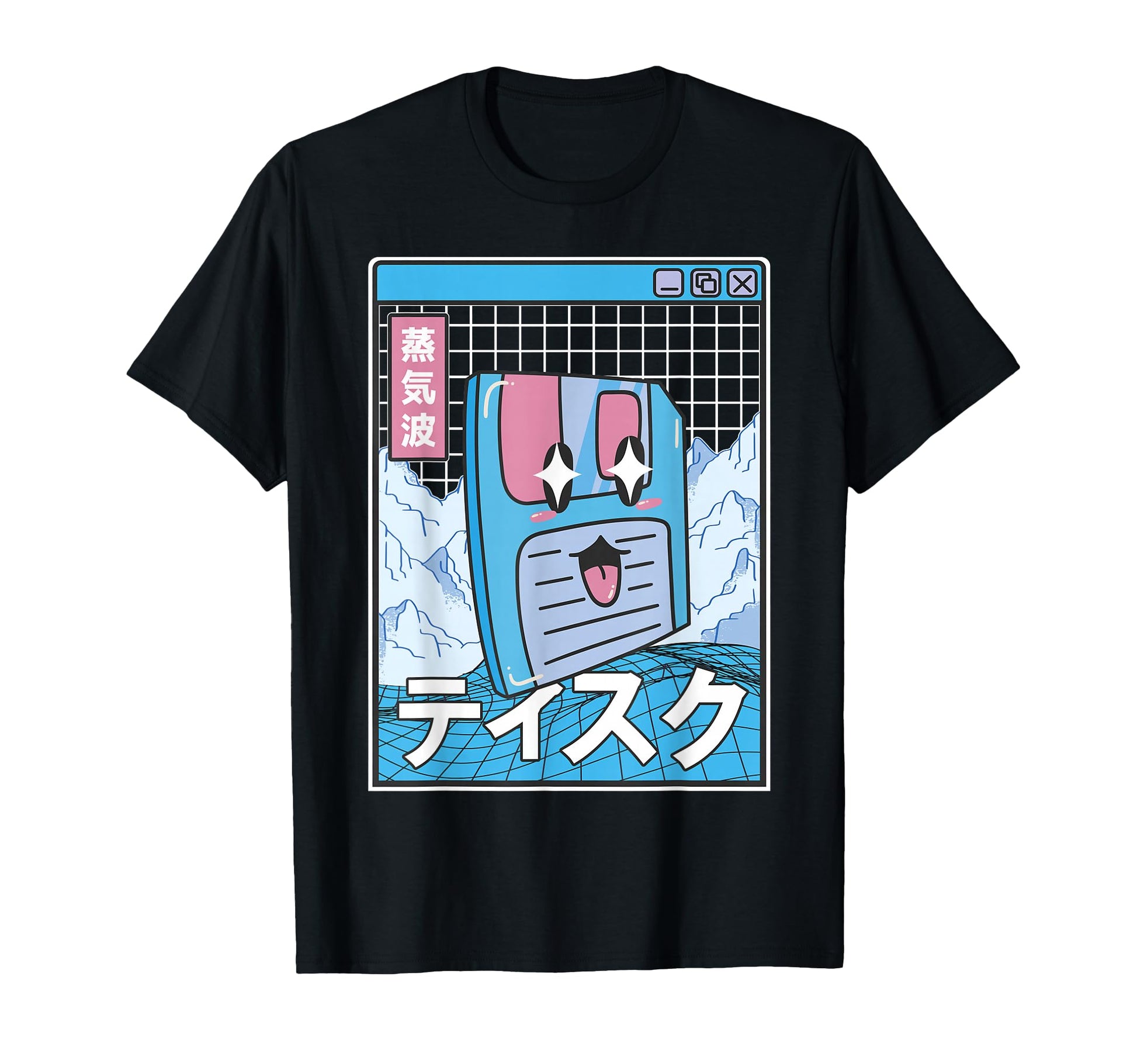 Floppy Disk Kawaii Grid Vaporwave T-Shirt - Unique Graphic Unisex - T-Shirt, Sweatshirt, Hoodie