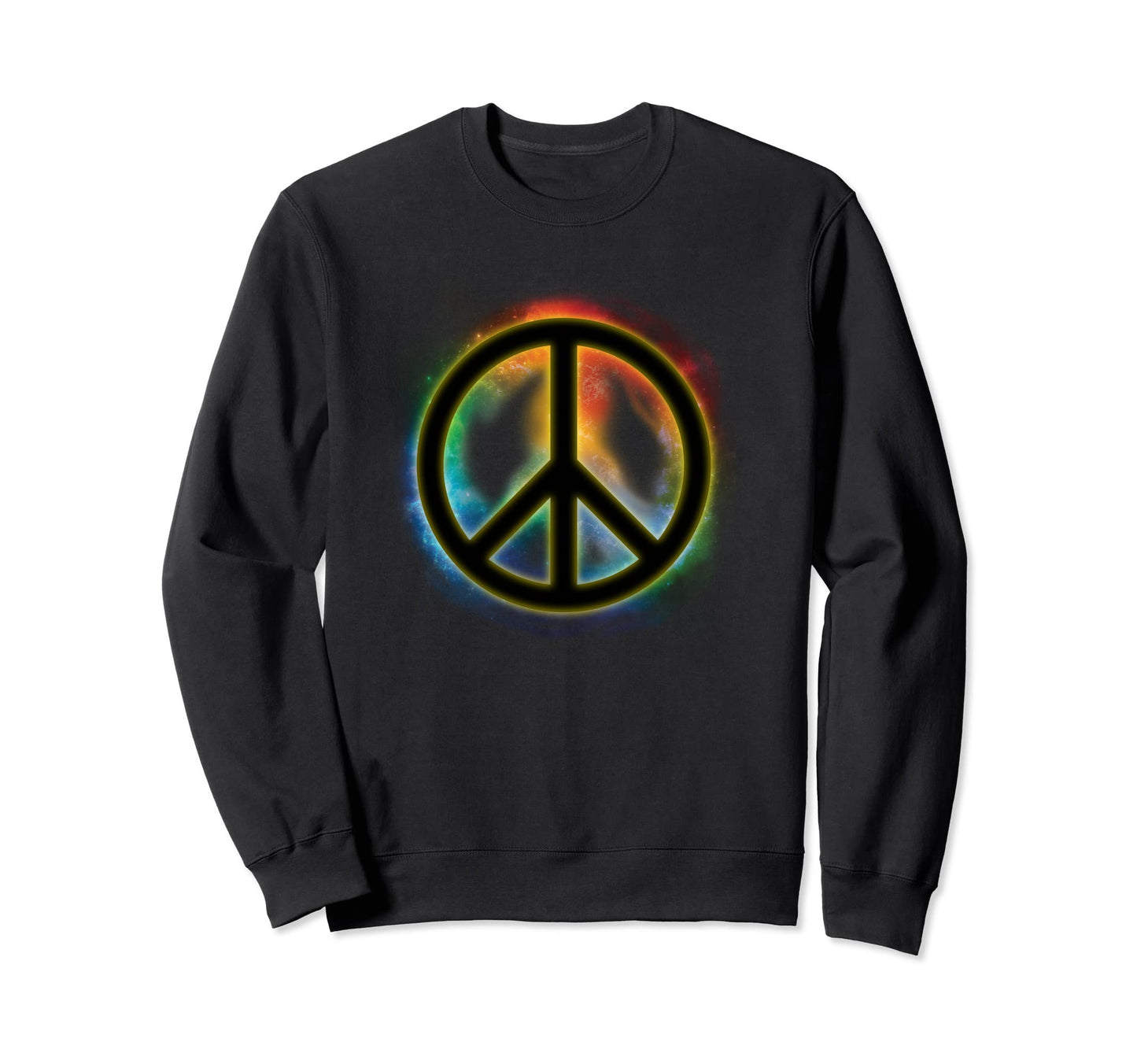 Peace Sign Rainbow Celestial Sweatshirt - Casual Everyday Wear for Adults - T-Shirt, Sweatshirt, Hoodie