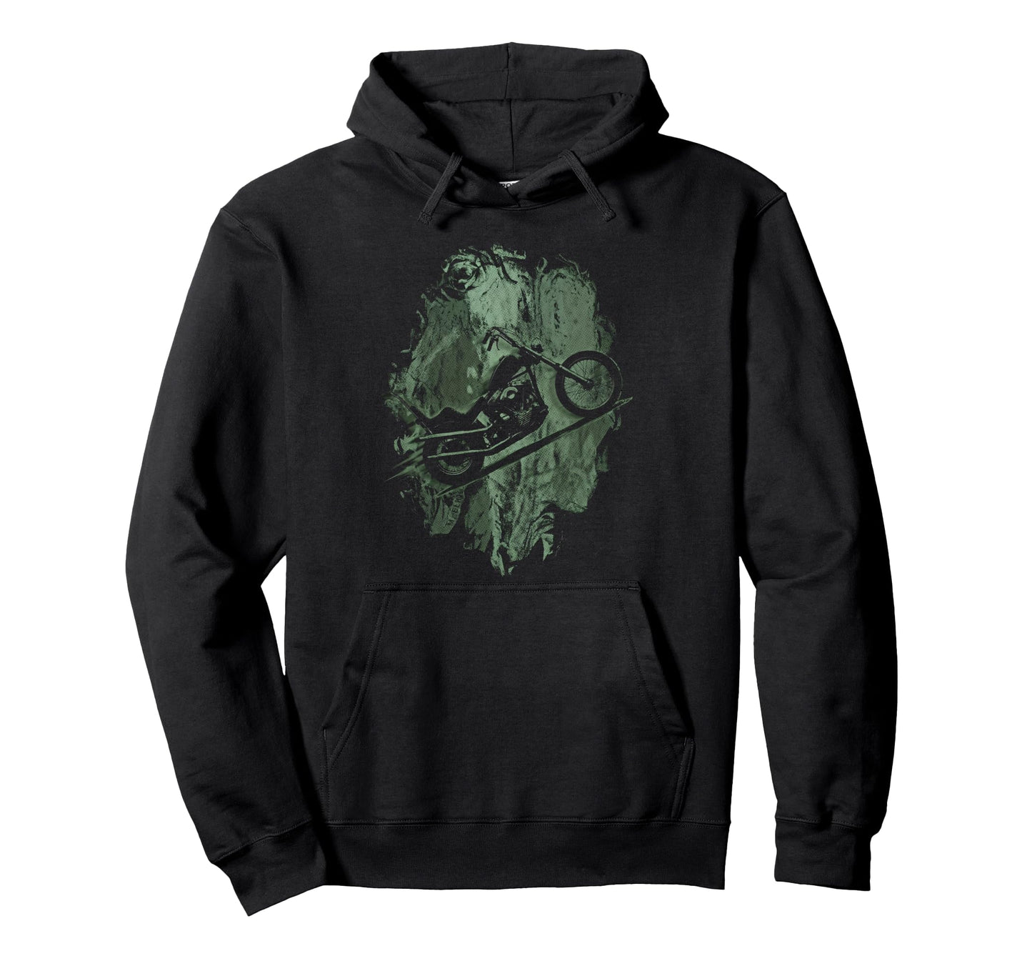 Chopper Motorcycle Grunge Biker Hoodie - Custom Art Print for Adults - T-Shirt, Sweatshirt, Hoodie