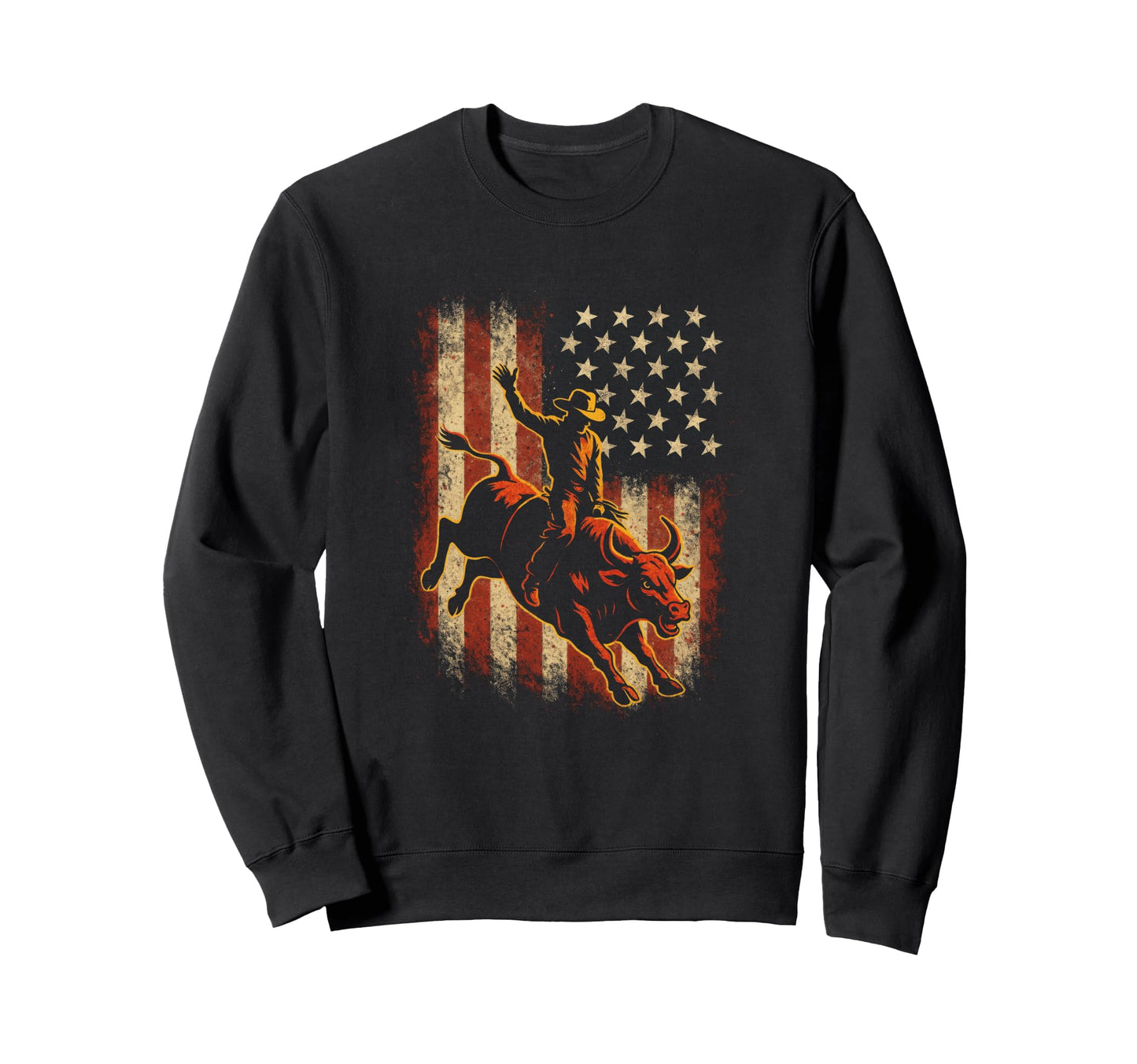Cowboy Bull Western Sweatshirt - Unique Graphic for Adults - T-Shirt, Sweatshirt, Hoodie