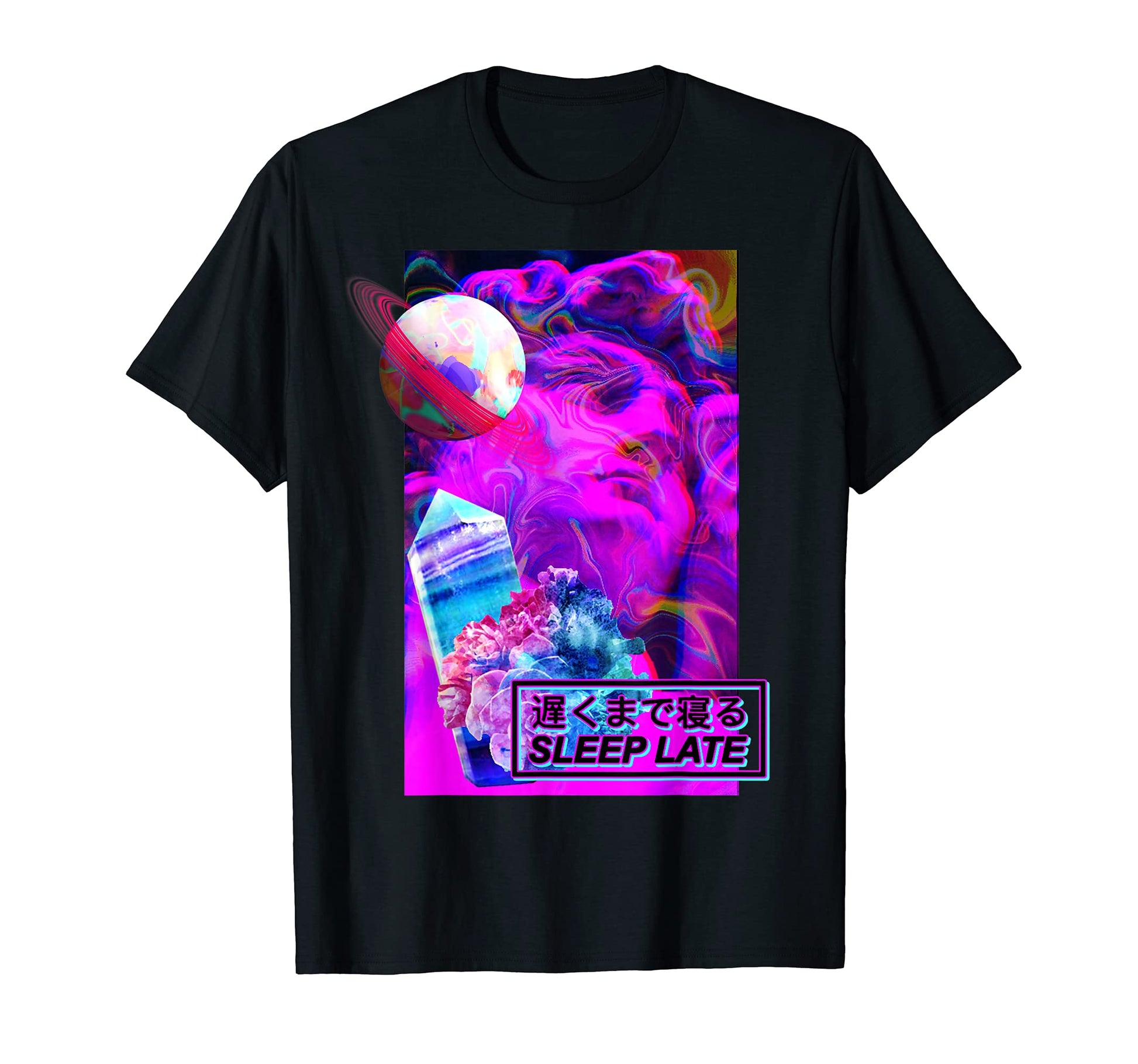 Sleep Late Aesthetic Vaporwave Anime T-Shirt - Unique Graphic Unisex - T-Shirt, Sweatshirt, Hoodie