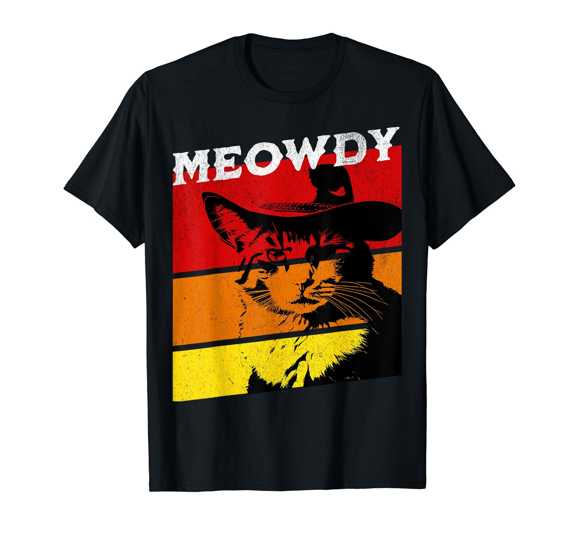 Meowdy Cat Cowboy Funny Country Music Cat T-Shirt - Novelty Apparel Unisex - T-Shirt, Sweatshirt, Hoodie
