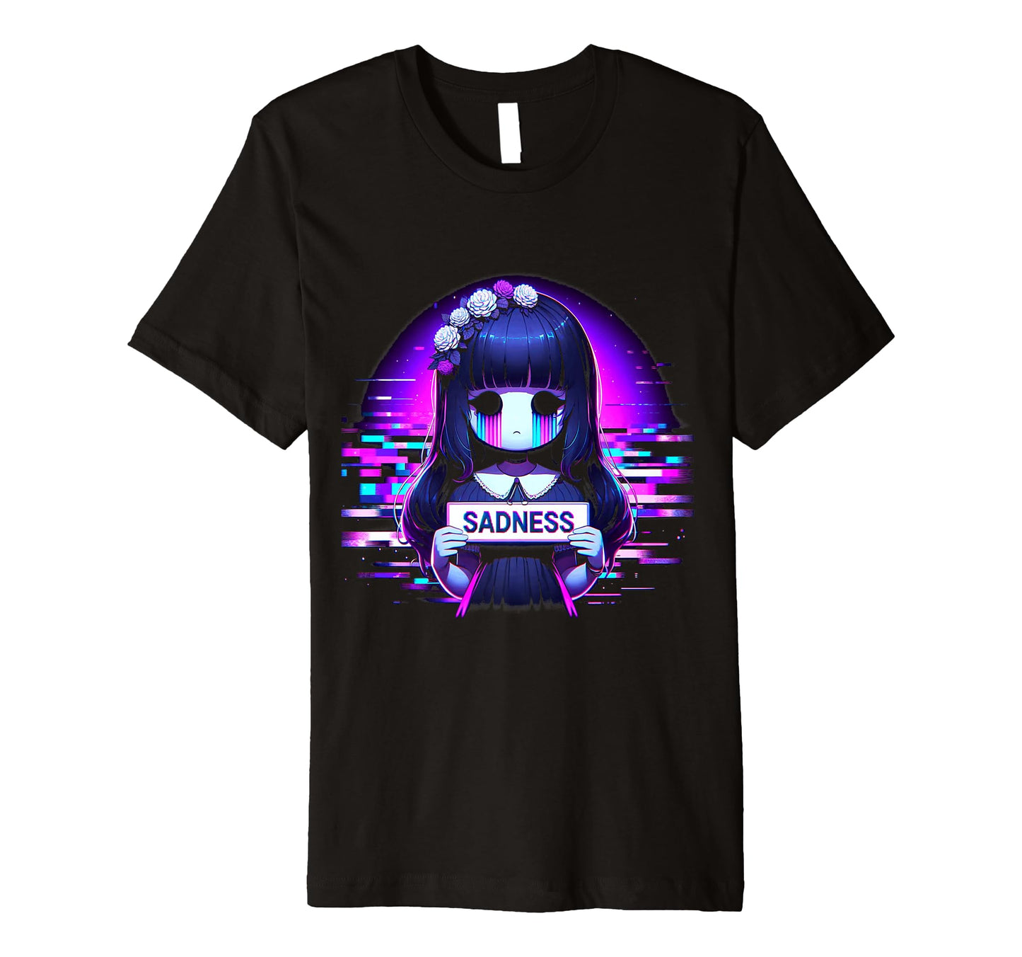 Sad Anime Japanese Aesthetic Vaporwave T-Shirt - Unique Graphic for Adults - T-Shirt, Sweatshirt, Hoodie