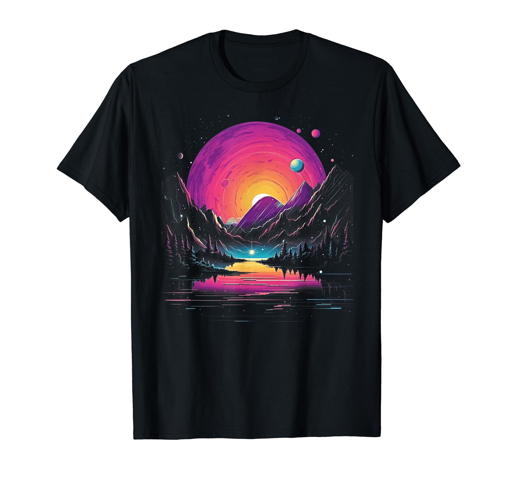 Vaporwave Solar System 80S T-Shirt - Casual Everyday Wear Men Women - T-Shirt, Sweatshirt, Hoodie