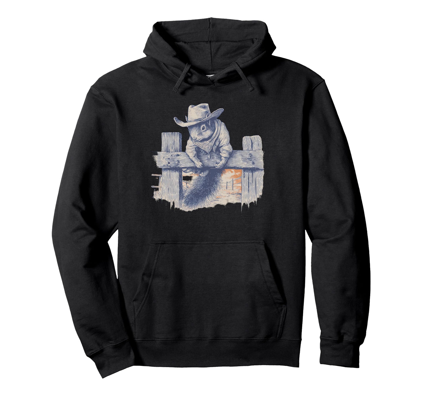 Country Cowboy Squirrel Rodeo Cowgirl Hoodie - Trendy Graphic for Adults - T-Shirt, Sweatshirt, Hoodie