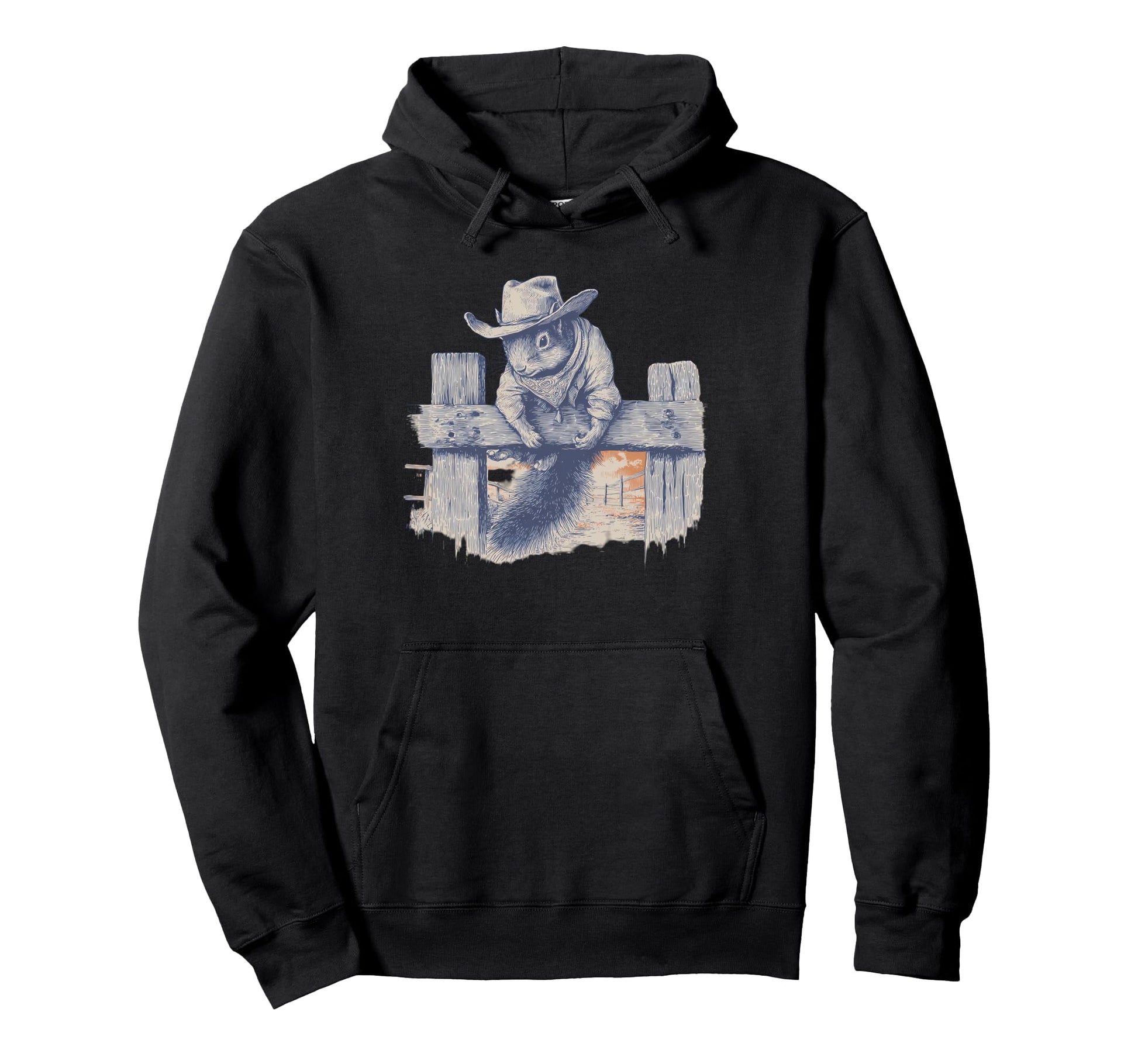 Country Cowboy Squirrel Rodeo Cowgirl Hoodie - Trendy Graphic for Adults - T-Shirt, Sweatshirt, Hoodie