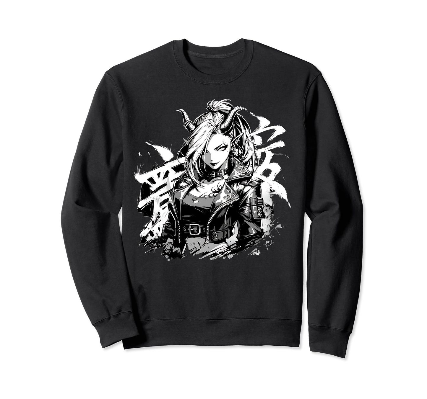 Goth Grunge Demon Anime Waifu Sweatshirt - Casual Everyday Wear for Adults - T-Shirt, Sweatshirt, Hoodie