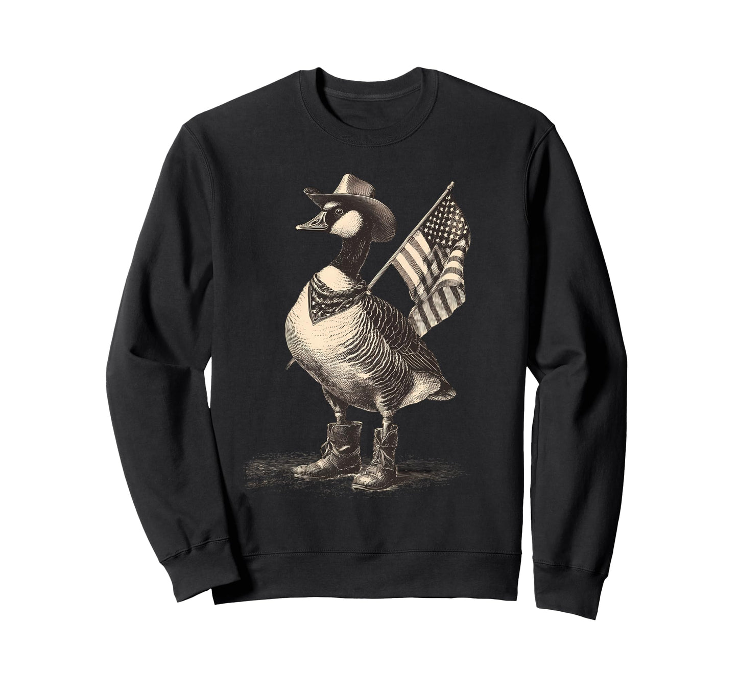 Country Cowboy Goose Rodeo Cowgirl Sweatshirt - Fun Novelty Design Unisex - T-Shirt, Sweatshirt, Hoodie