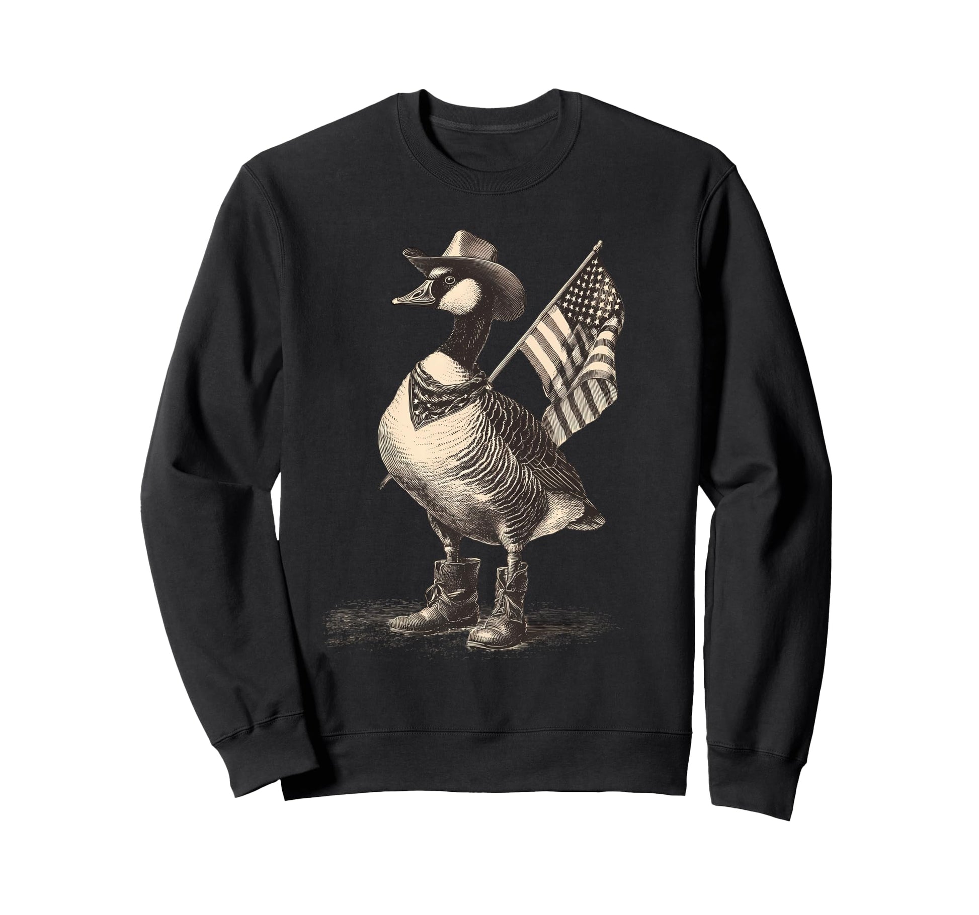 Country Cowboy Goose Rodeo Cowgirl Sweatshirt - Fun Novelty Design Unisex - T-Shirt, Sweatshirt, Hoodie