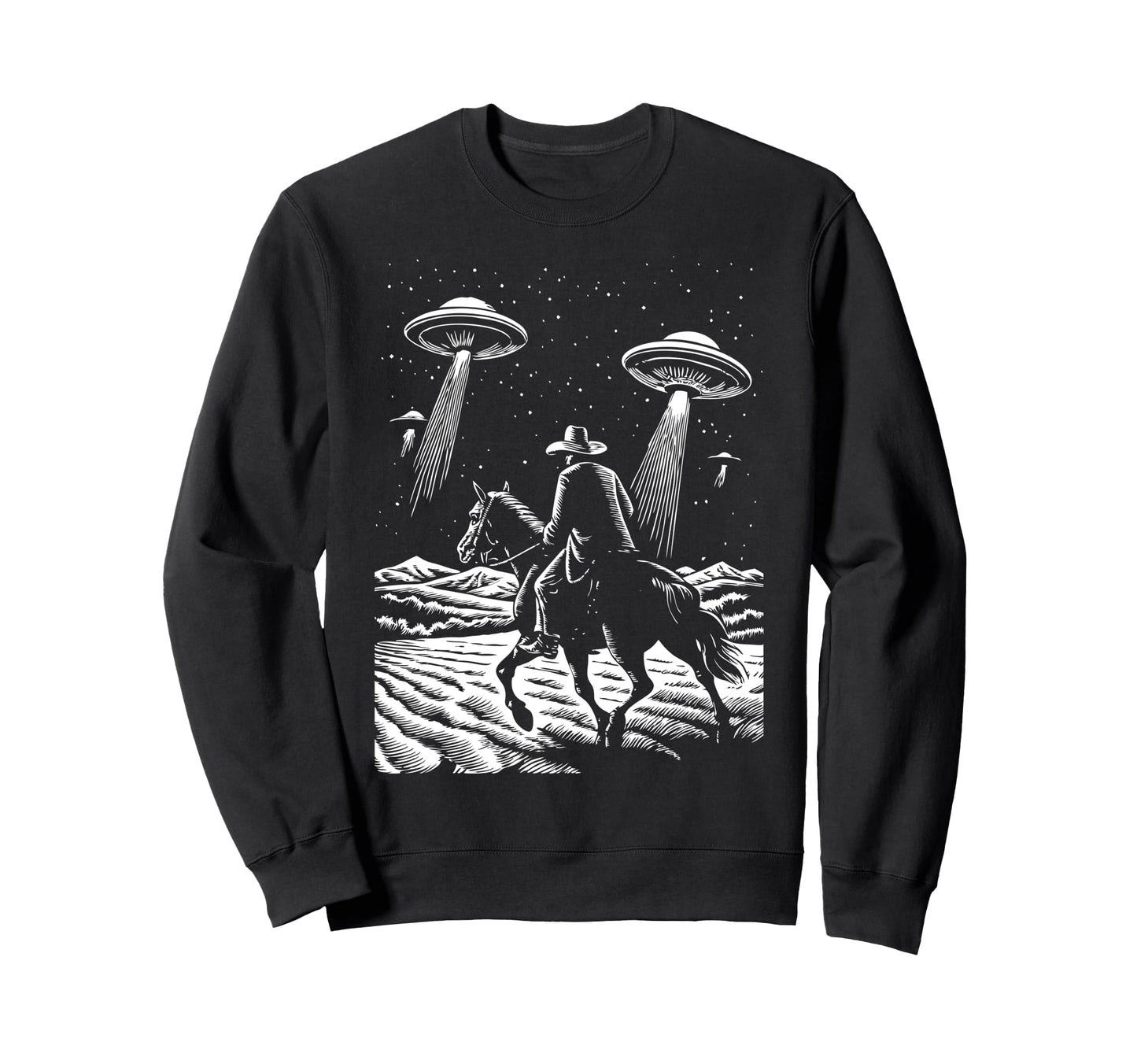 Space Western Sci Fi Cosmic Art Sweatshirt - Minimalist Print Unisex - T-Shirt, Sweatshirt, Hoodie