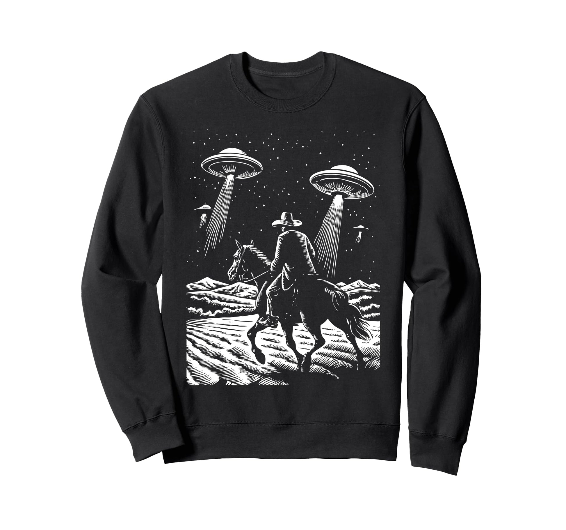 Space Western Sci Fi Cosmic Art Sweatshirt - Minimalist Print Unisex - T-Shirt, Sweatshirt, Hoodie