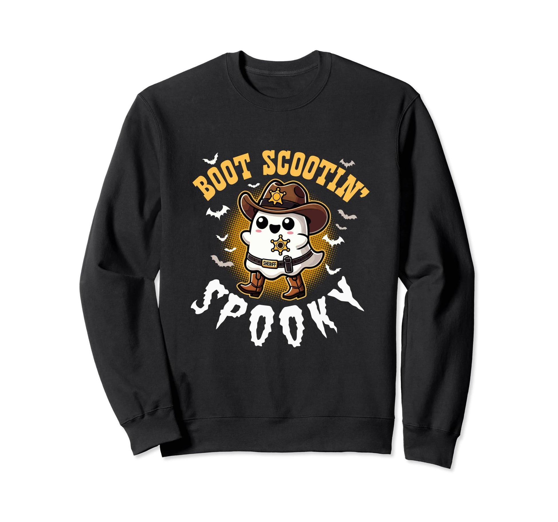 Western Halloween Cowboy Ghost Boot Sweatshirt - Fun Novelty Design Unisex - T-Shirt, Sweatshirt, Hoodie