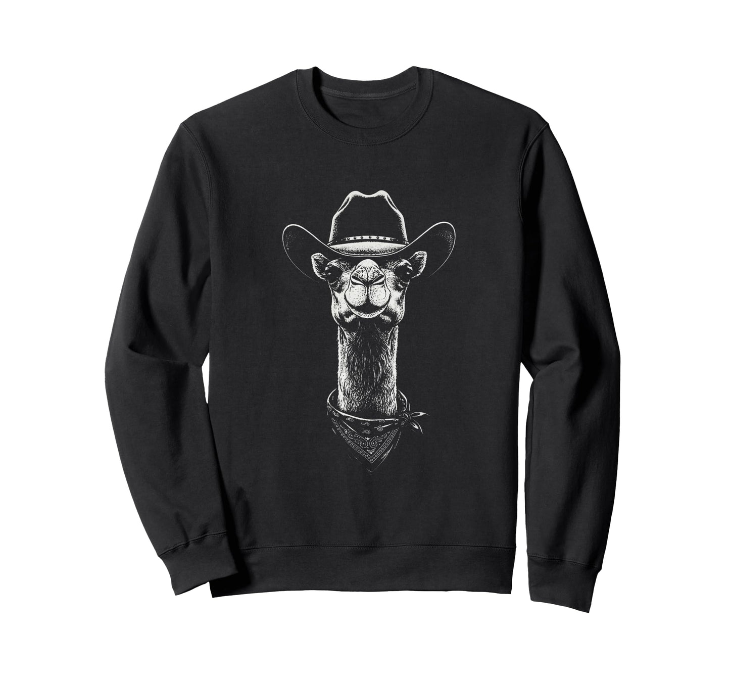 Camel Cowboy Portrait Western Sweatshirt - Aesthetic Graphic for Adults - T-Shirt, Sweatshirt, Hoodie