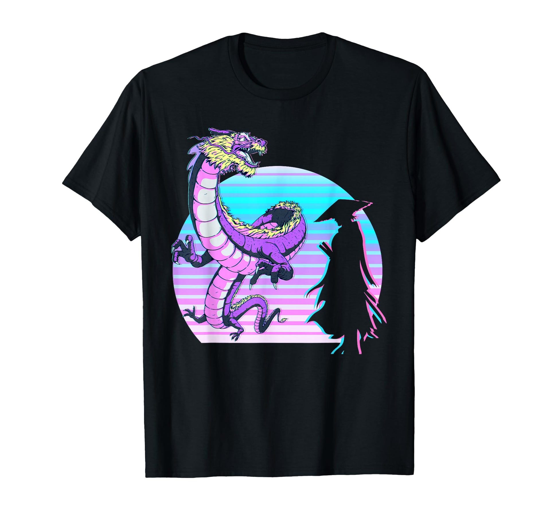 Japanese Dragon Samurai Vaporwave T-Shirt - Minimalist Print Unisex - T-Shirt, Sweatshirt, Hoodie