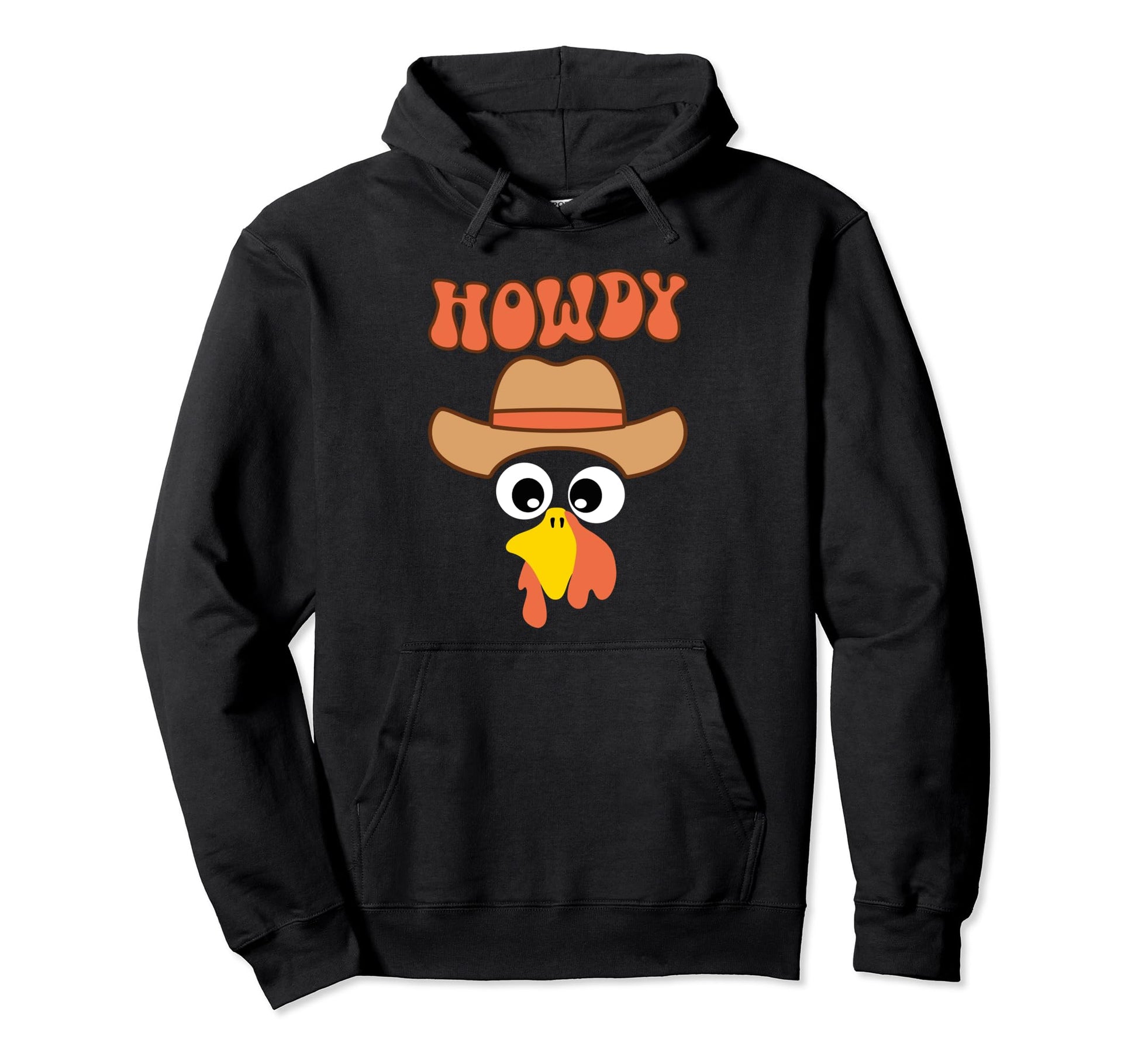 Howdy Turkey Groovy Thanksgiving Hoodie - Custom Art Print for Adults - T-Shirt, Sweatshirt, Hoodie