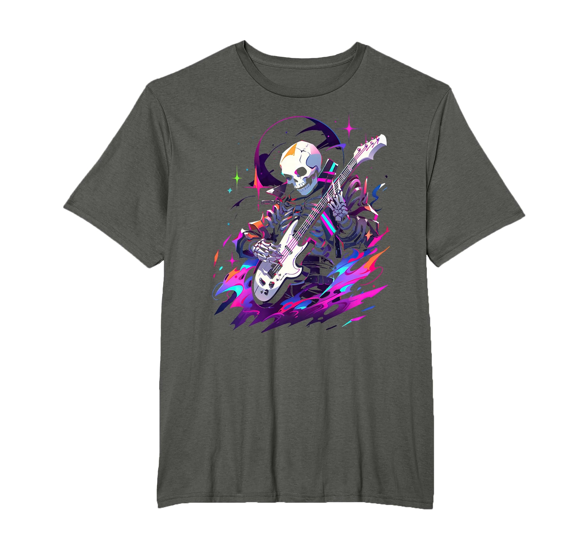 Skeleton Playing Guitar Rock Star T-Shirt - Custom Art Print for Adults - T-Shirt, Sweatshirt, Hoodie