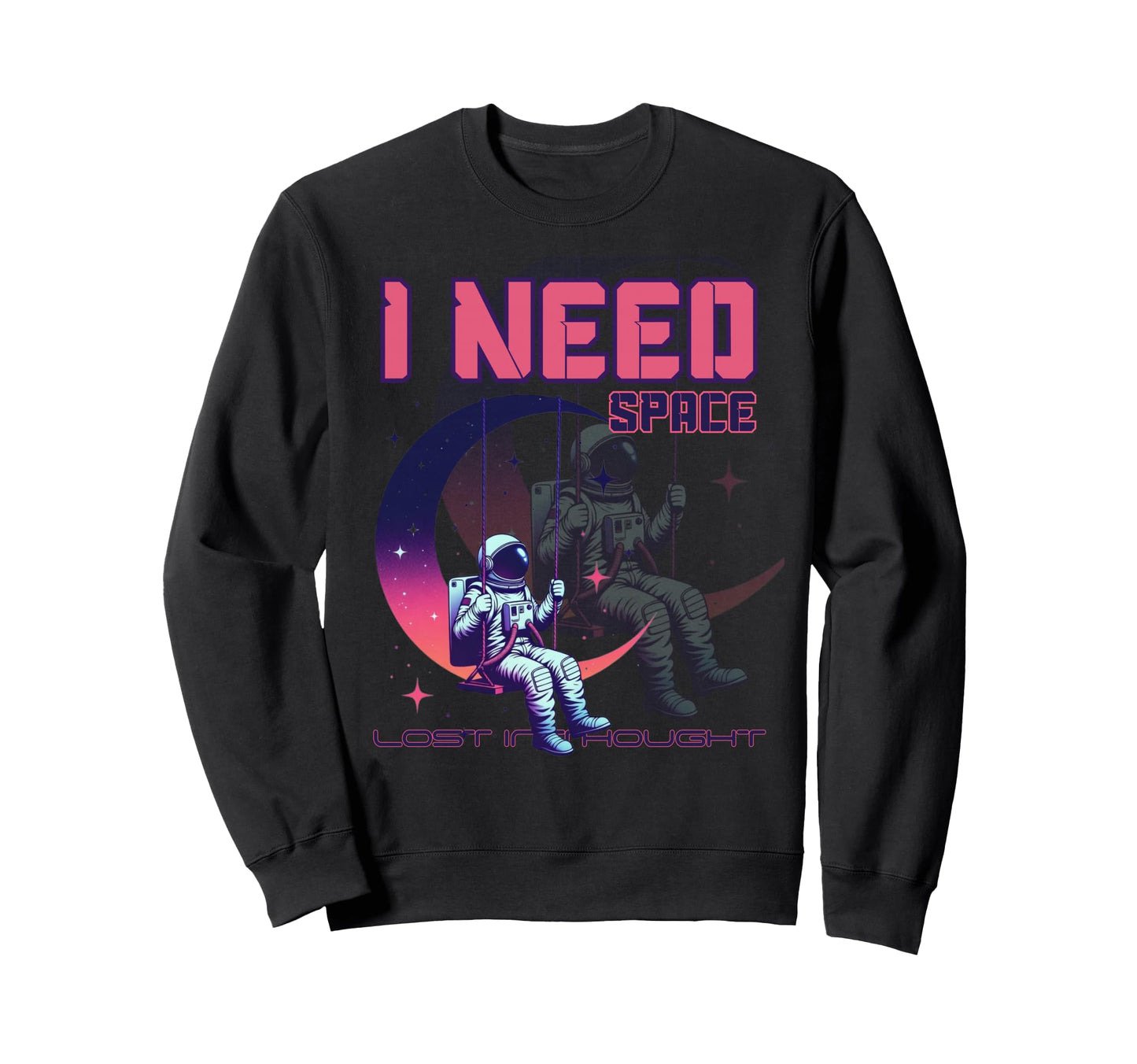 Astronaut Swing Moon Space Sad Sweatshirt - Novelty Apparel Unisex - T-Shirt, Sweatshirt, Hoodie
