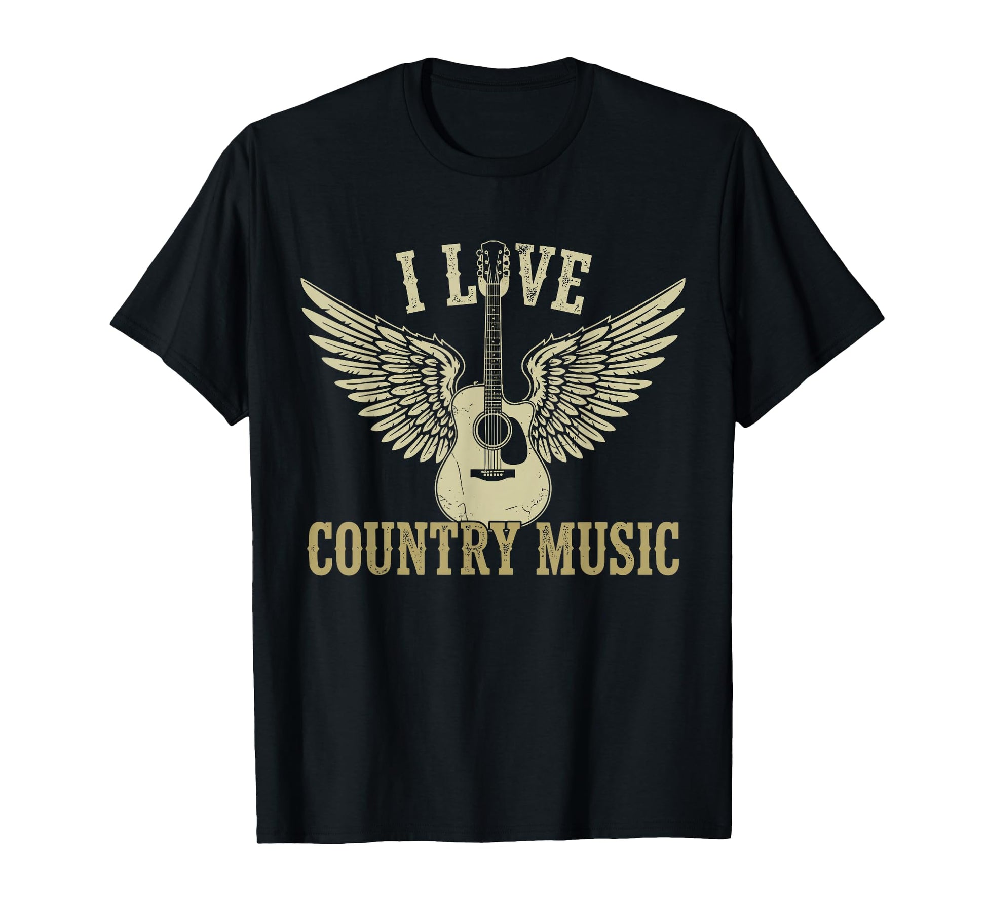 I Love Country Music Winged Guitar T-Shirt - Fun Novelty Design Men Women - T-Shirt, Sweatshirt, Hoodie
