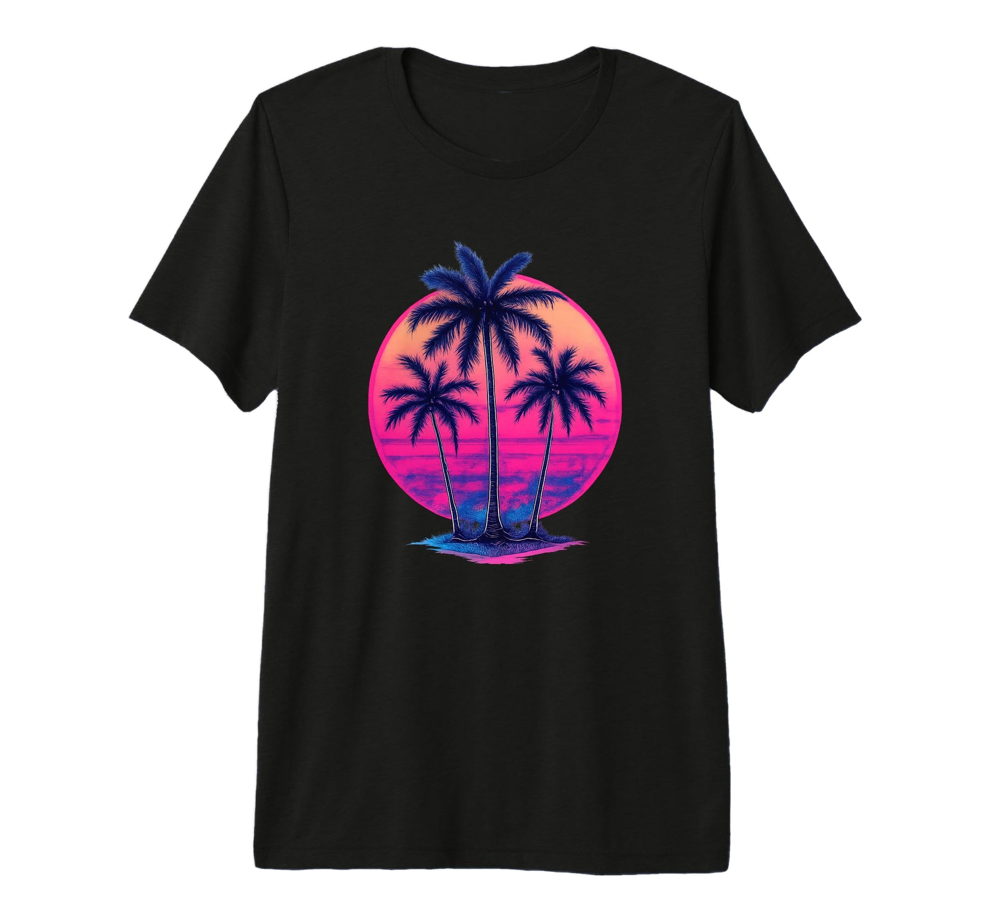 Vaporwave Aesthetic Palm Trees Tri T-Shirt - Trendy Graphic for Adults - T-Shirt, Sweatshirt, Hoodie