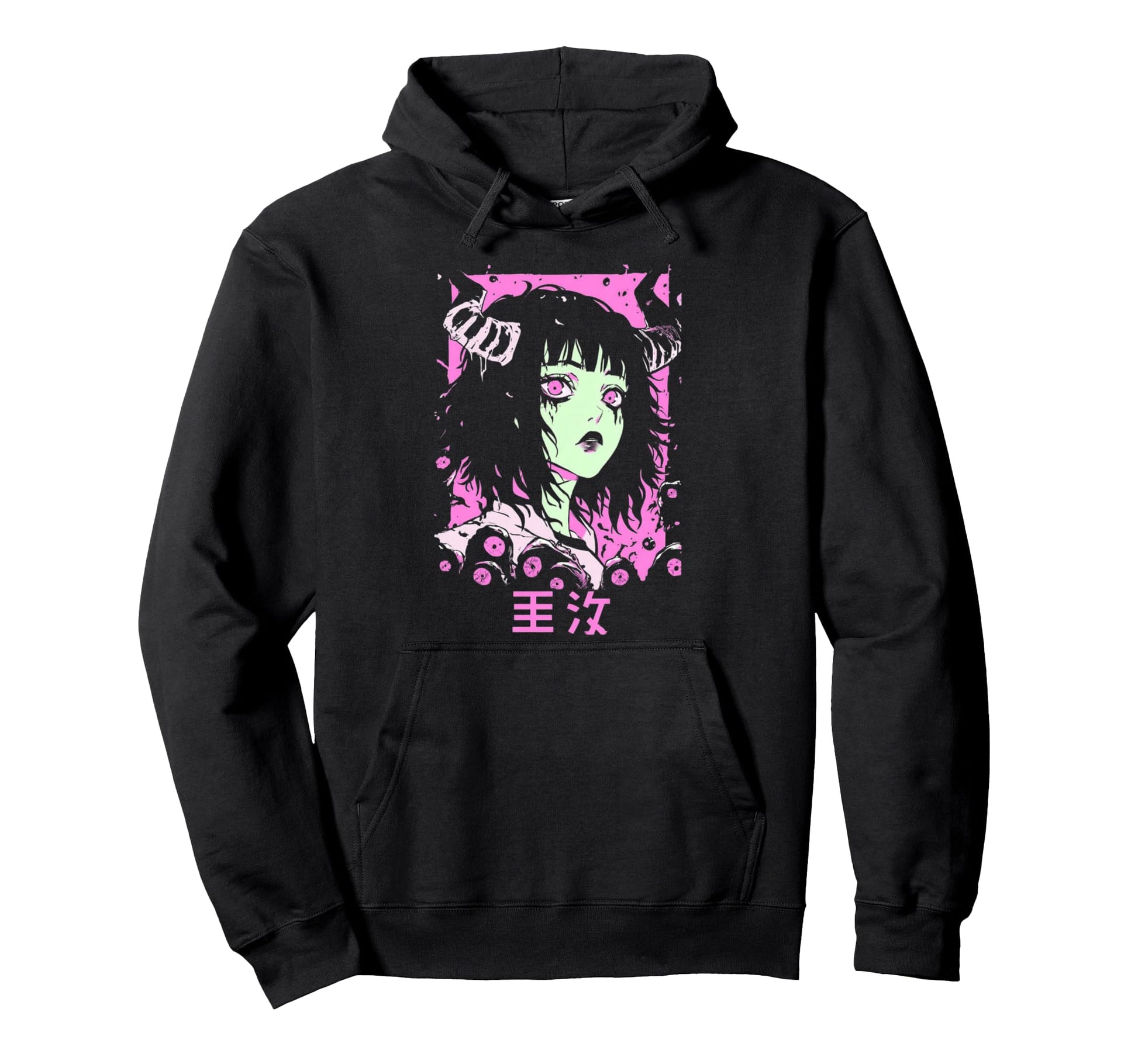 Goth Grunge Demon Anime Waifu Horror Hoodie - Trendy Graphic for Adults - T-Shirt, Sweatshirt, Hoodie