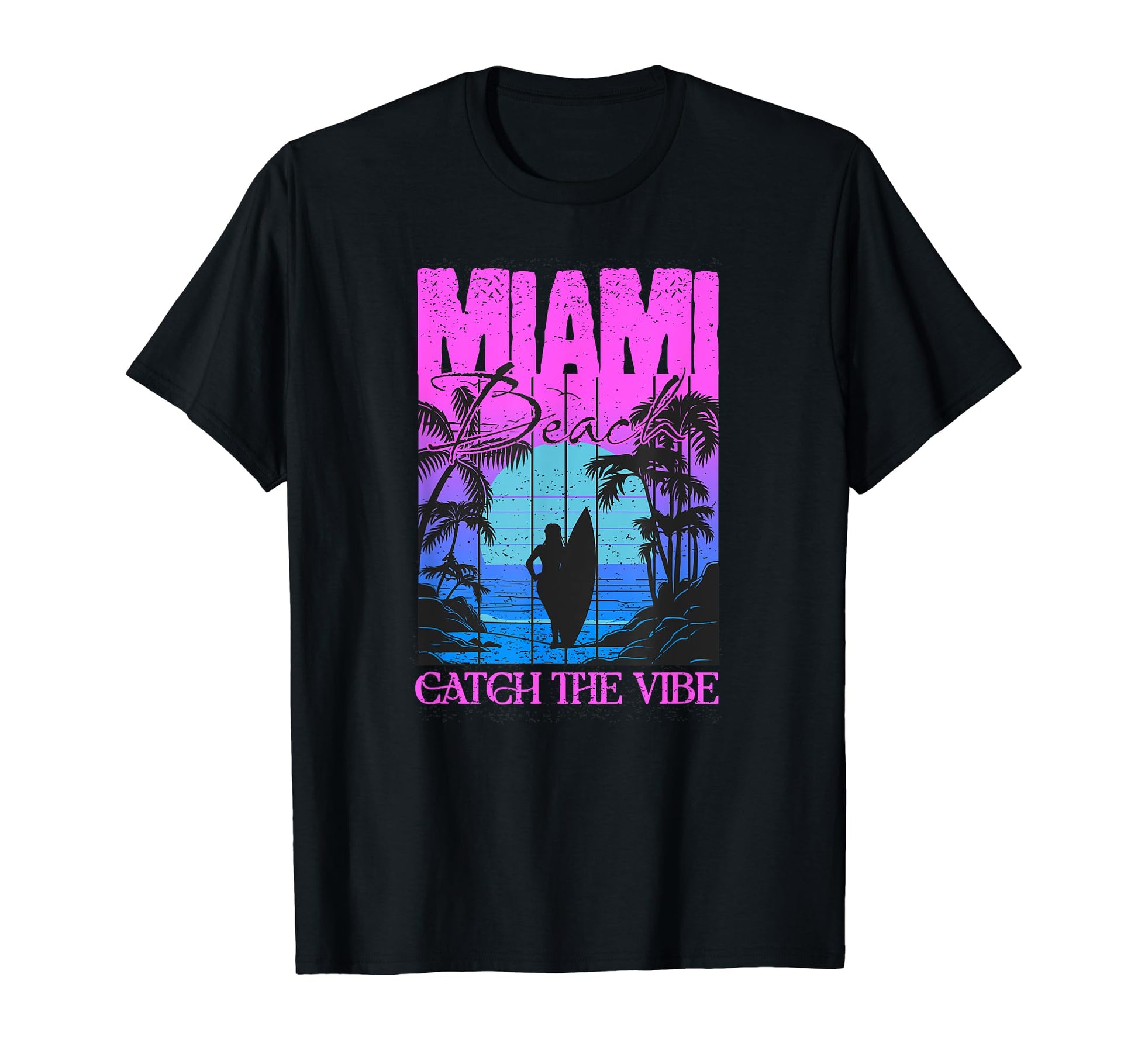 Miami Beach Souvenir Vaporwave T-Shirt - Casual Everyday Wear for Adults - T-Shirt, Sweatshirt, Hoodie