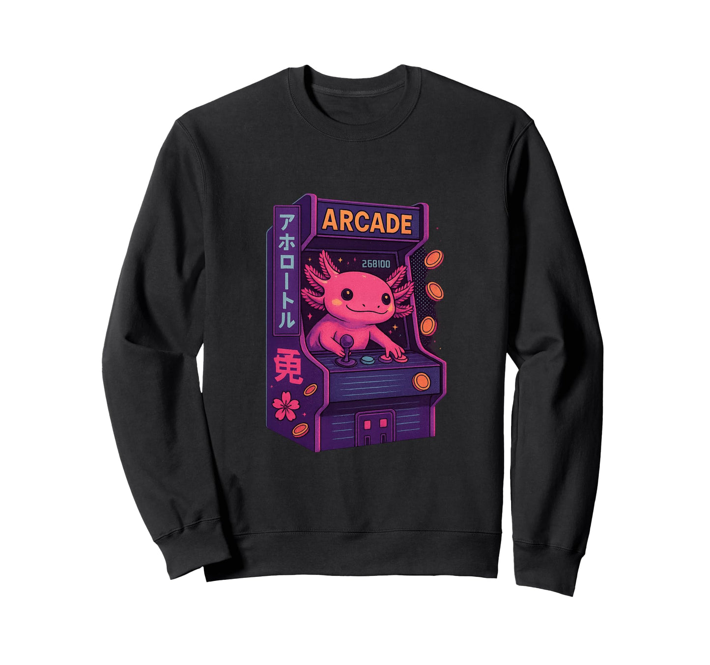 Axolotl Arcade Champion Sweatshirt - Casual Everyday Wear Men Women - T-Shirt, Sweatshirt, Hoodie