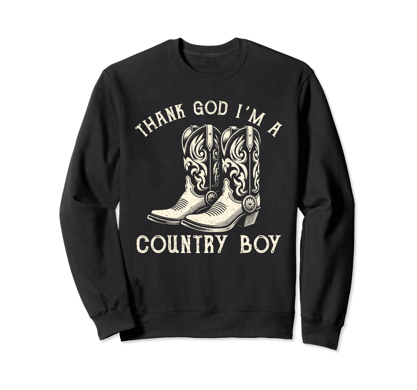 Thank God Im Country Music Cowboy Sweatshirt - Unique Graphic for Adults - T-Shirt, Sweatshirt, Hoodie