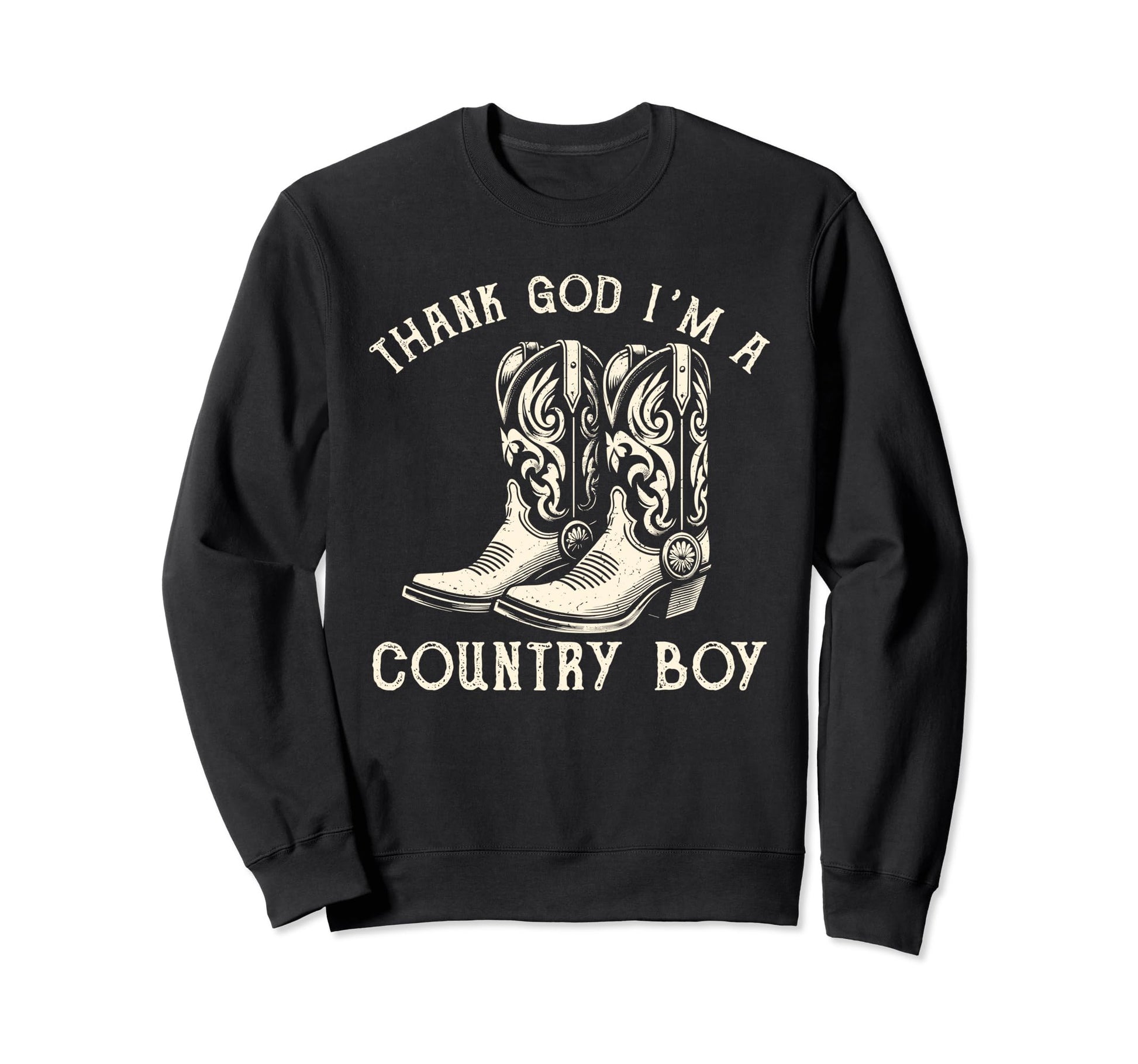 Thank God Im Country Music Cowboy Sweatshirt - Unique Graphic for Adults - T-Shirt, Sweatshirt, Hoodie