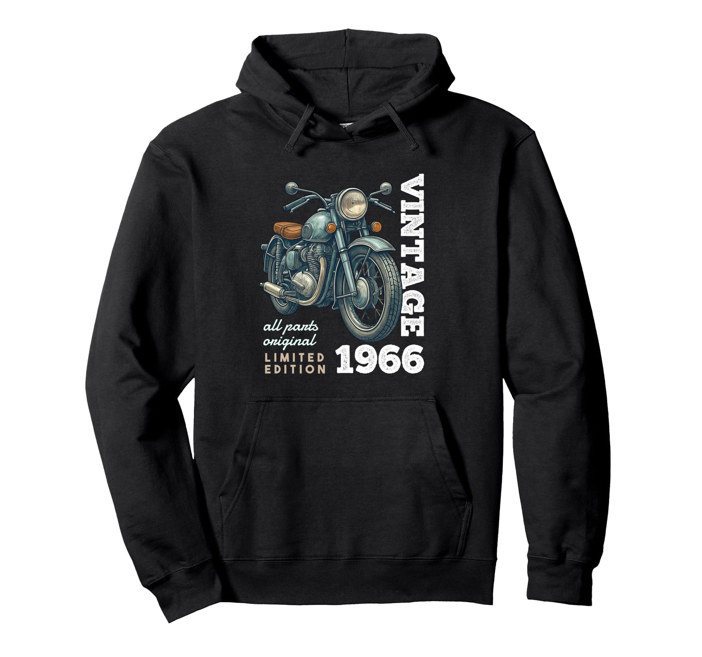 1966 60 Years Old Motorcycle 60Th Hoodie - Trendy Graphic for Adults - T-Shirt, Sweatshirt, Hoodie