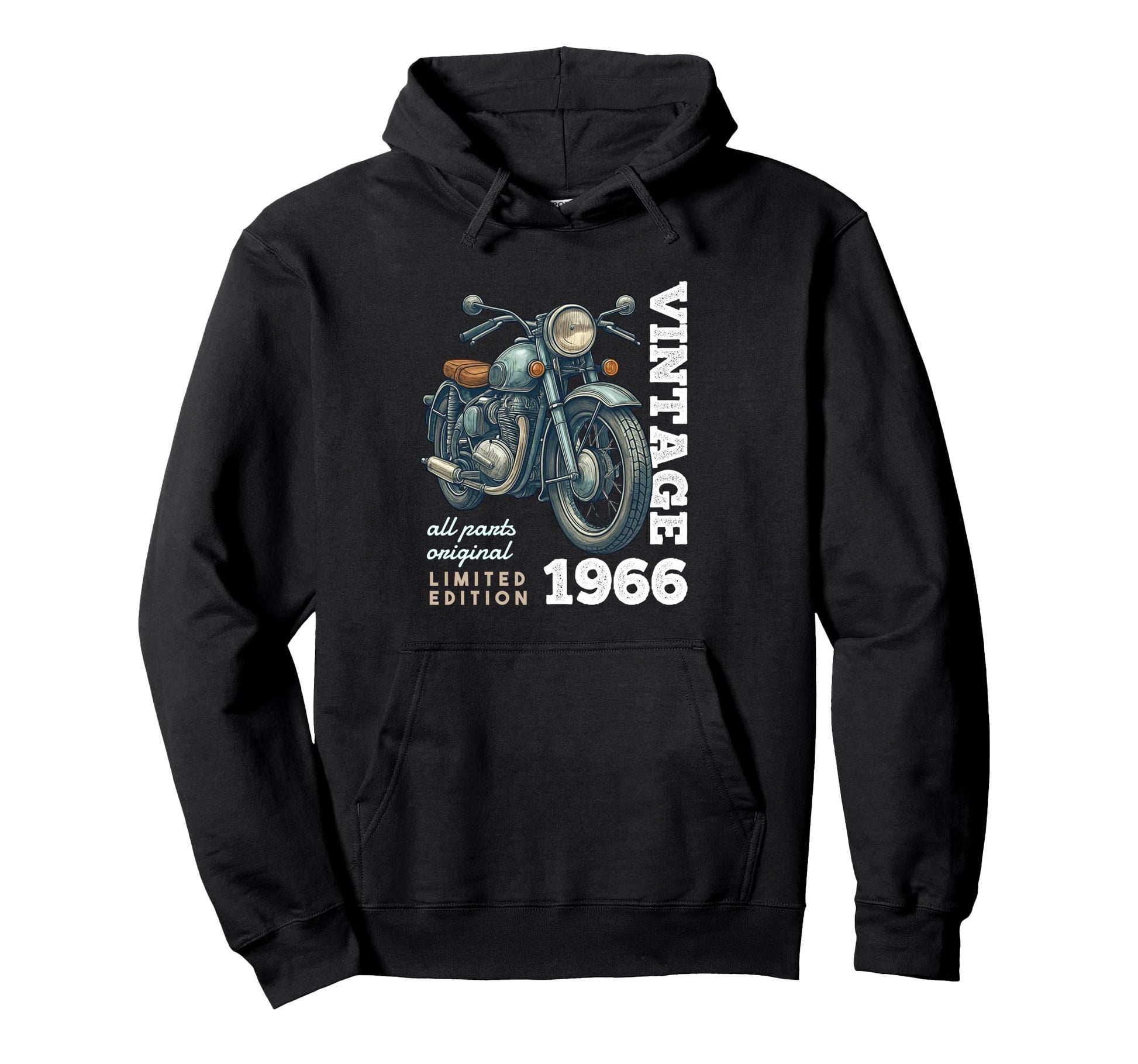 1966 60 Years Old Motorcycle 60Th Hoodie - Trendy Graphic for Adults - T-Shirt, Sweatshirt, Hoodie
