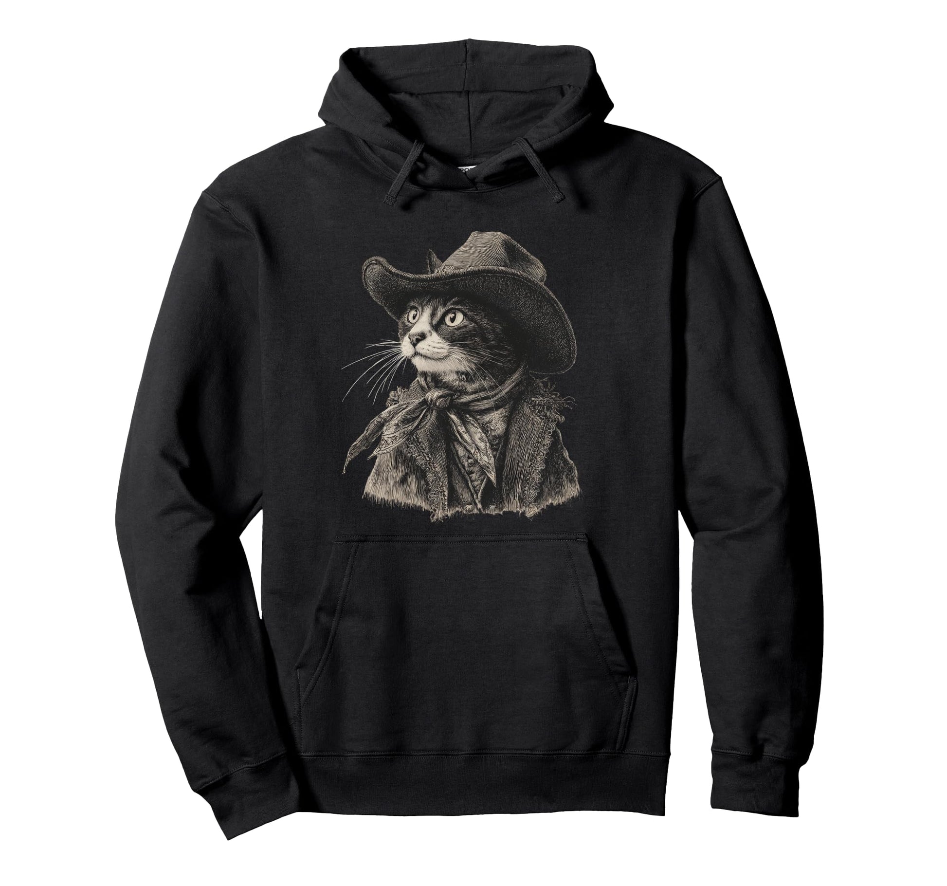 Cat Cowboy Western Country Cowgirl Funny Hoodie - Trendy Graphic Men Women - T-Shirt, Sweatshirt, Hoodie