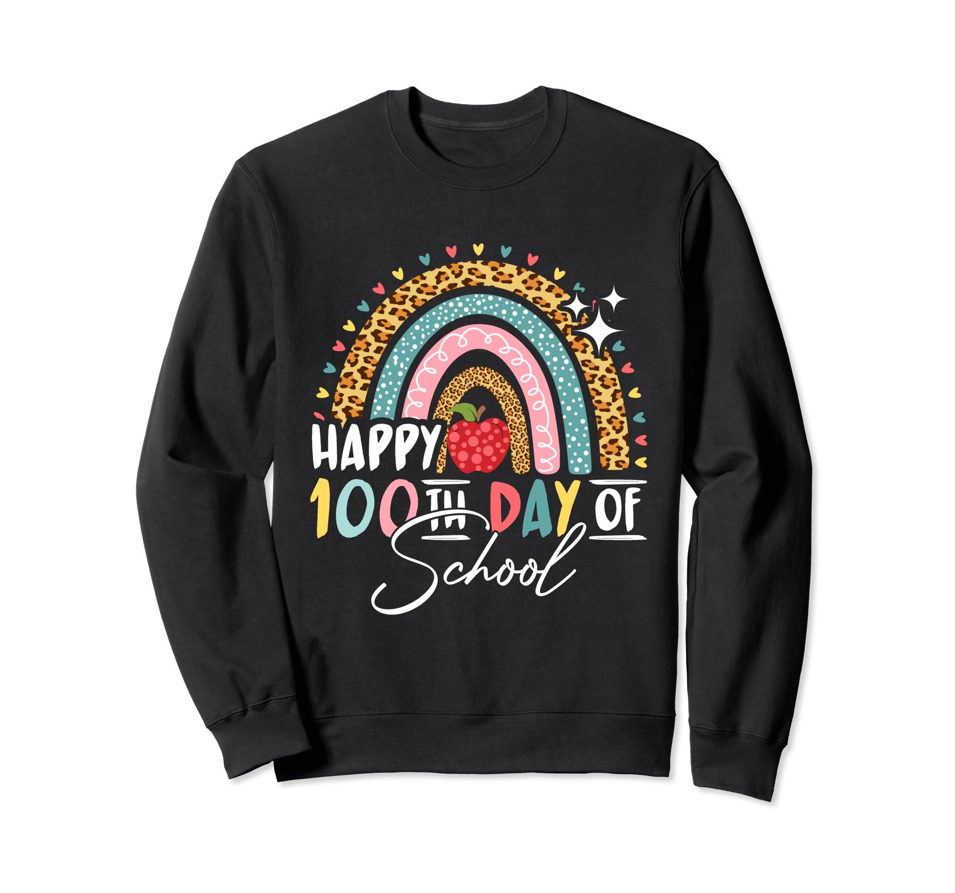 100Th Day School Leopard Funny Sweatshirt - Fun Novelty Design Men Women - T-Shirt, Sweatshirt, Hoodie
