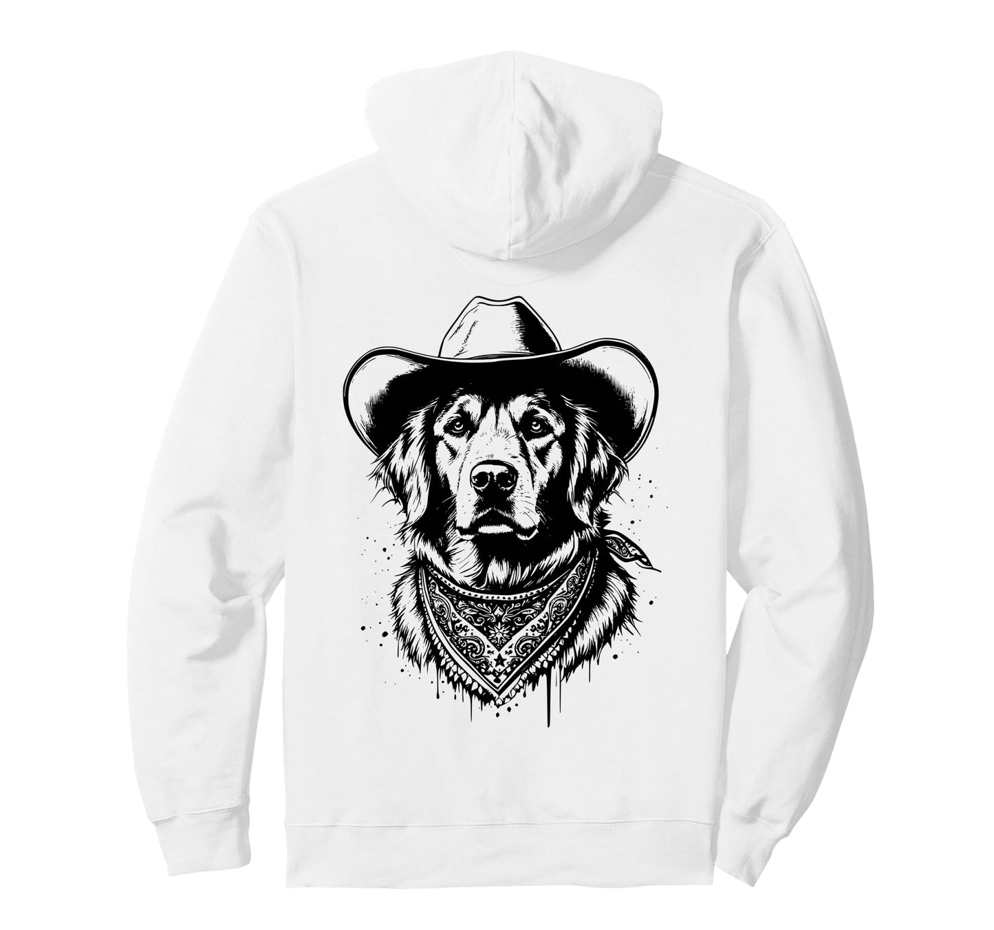 Western Golden Retriever Wearing Cowboy Hat Hoodie - Novelty Apparel Unisex - T-Shirt, Sweatshirt, Hoodie