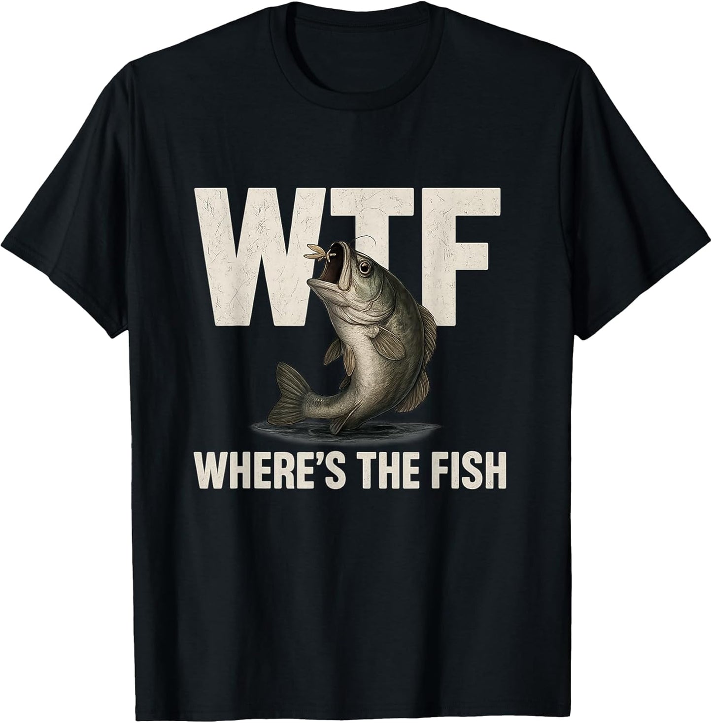 Retro Funny WTF Fishing Vintage Art - Adult & Kids T-Shirts, Sweatshirts & Hoodies apparel design preview 1