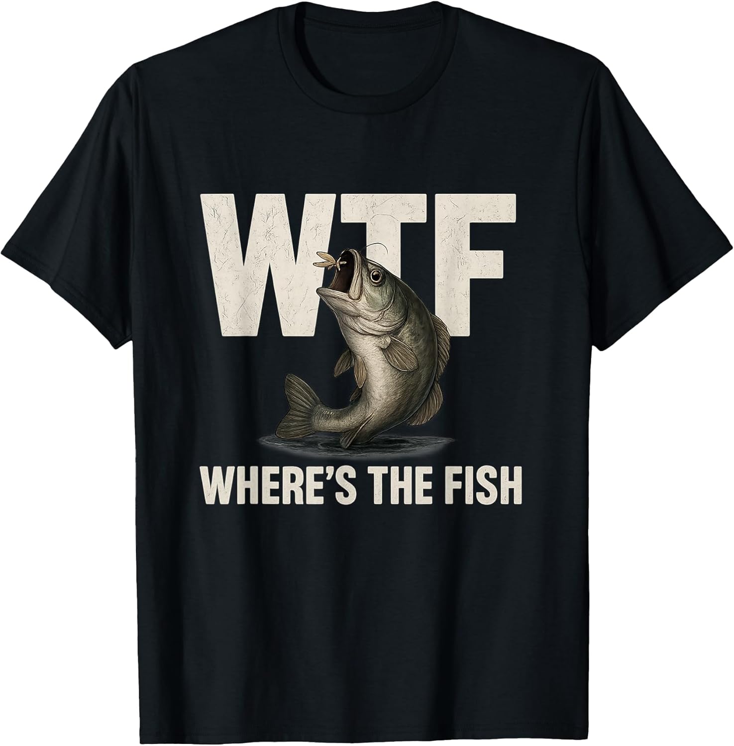 Retro Funny WTF Fishing Vintage Art - Adult & Kids T-Shirts, Sweatshirts & Hoodies apparel design preview 1