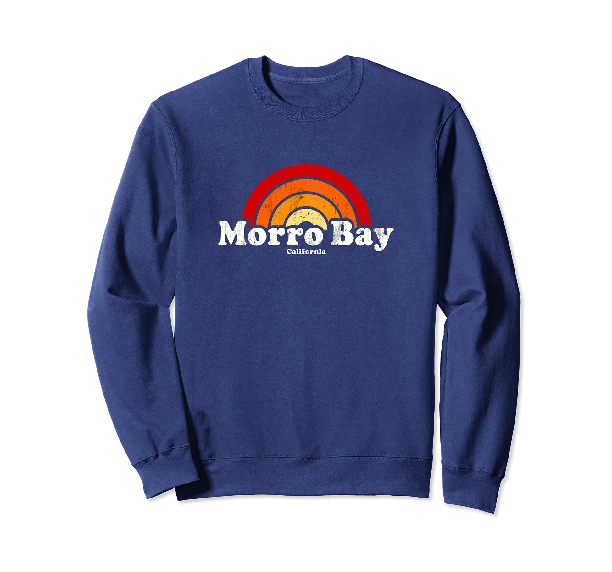 Morro Bay California Ca 70S Rainbow Sweatshirt - Custom Art Print Men Women - T-Shirt, Sweatshirt, Hoodie