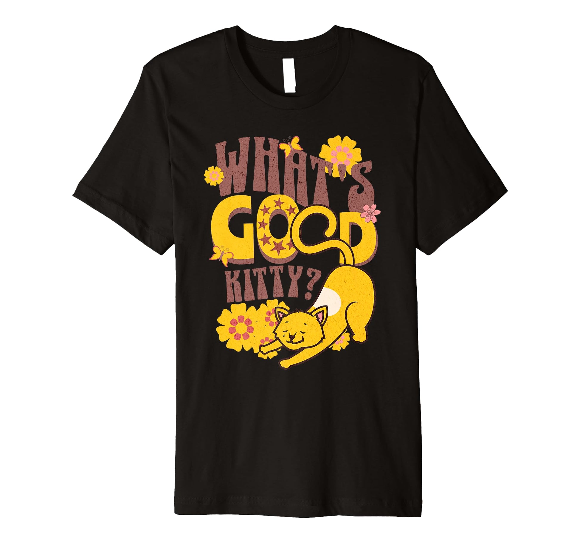 1960S Hippy Cat Boho Floral T-Shirt - Graphic Print Men Women - T-Shirt, Sweatshirt, Hoodie