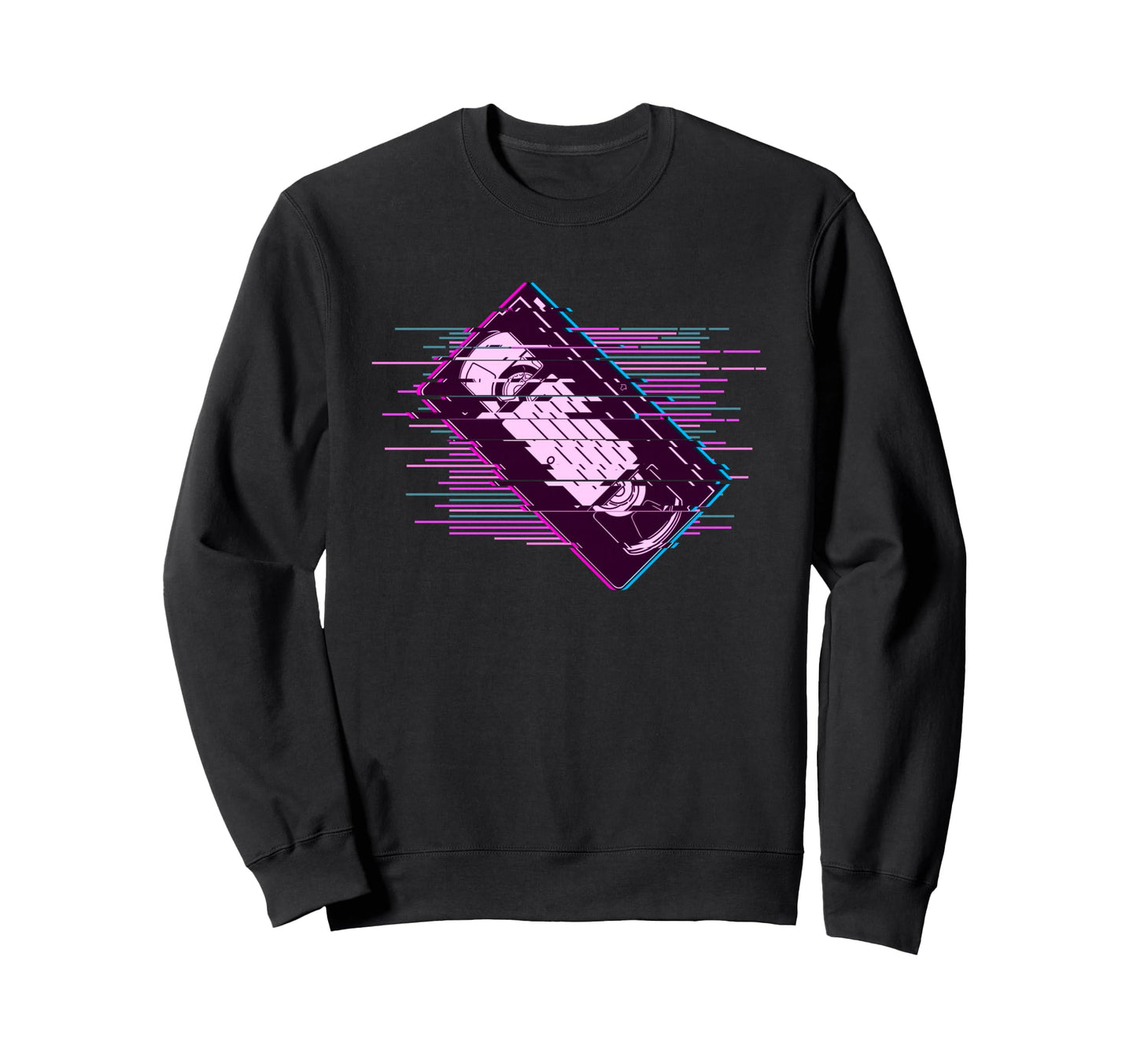 Pixelated Video Cassette Vaporwave Sweatshirt - Trendy Graphic Men Women - T-Shirt, Sweatshirt, Hoodie