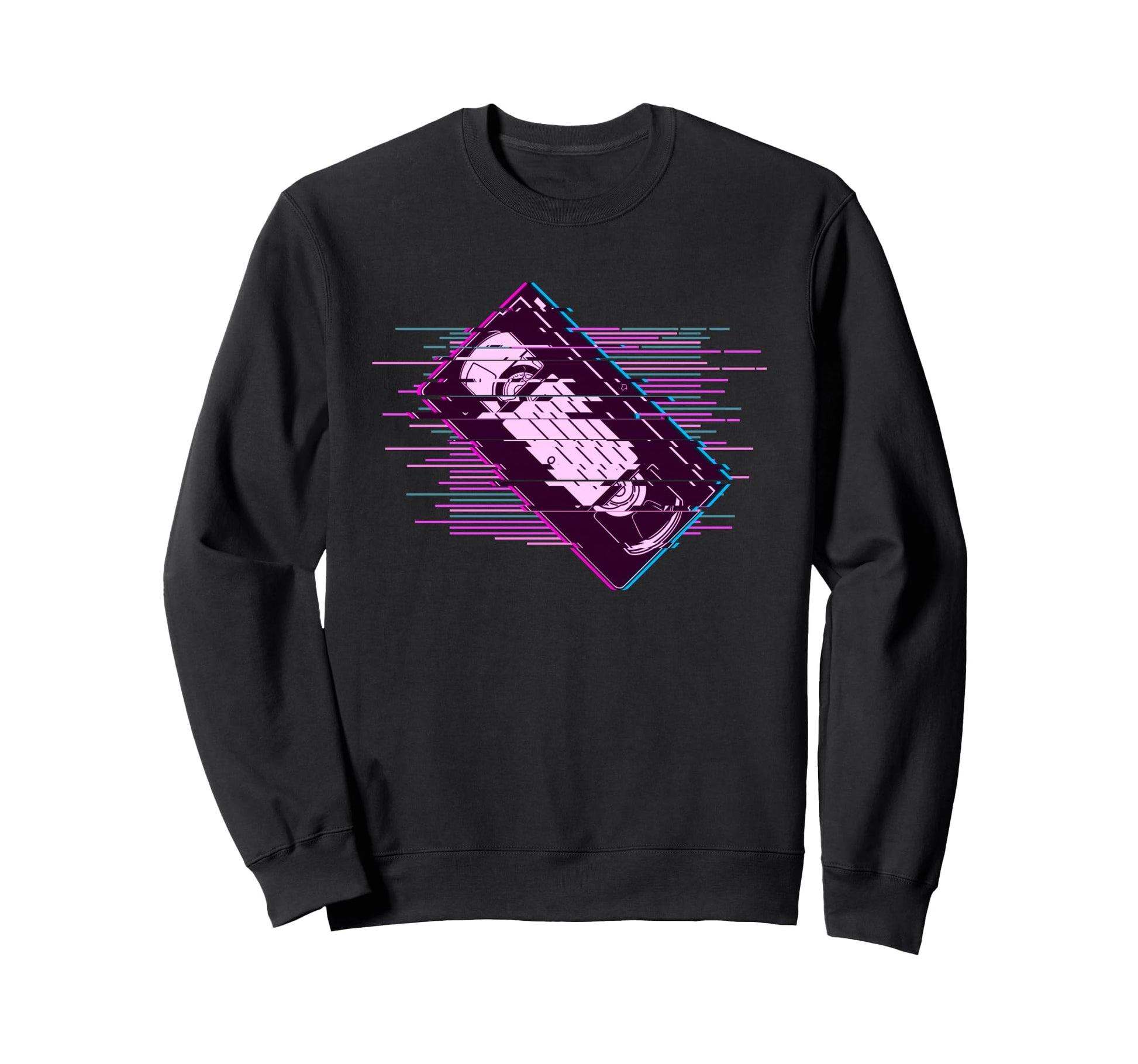 Pixelated Video Cassette Vaporwave Sweatshirt - Trendy Graphic Men Women - T-Shirt, Sweatshirt, Hoodie