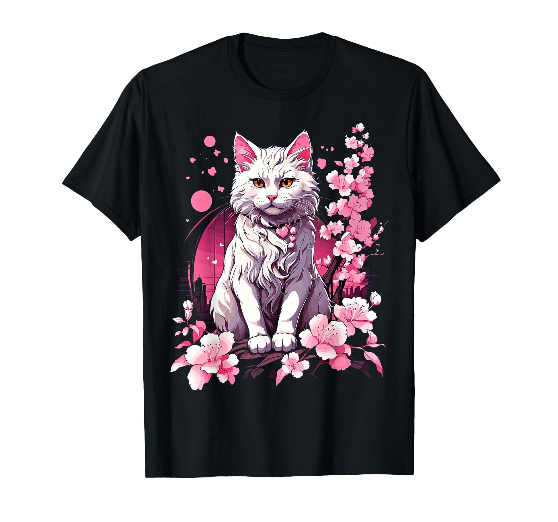 Anime Cat Japanese Vaporwave T-Shirt - Casual Everyday Wear Men Women - T-Shirt, Sweatshirt, Hoodie