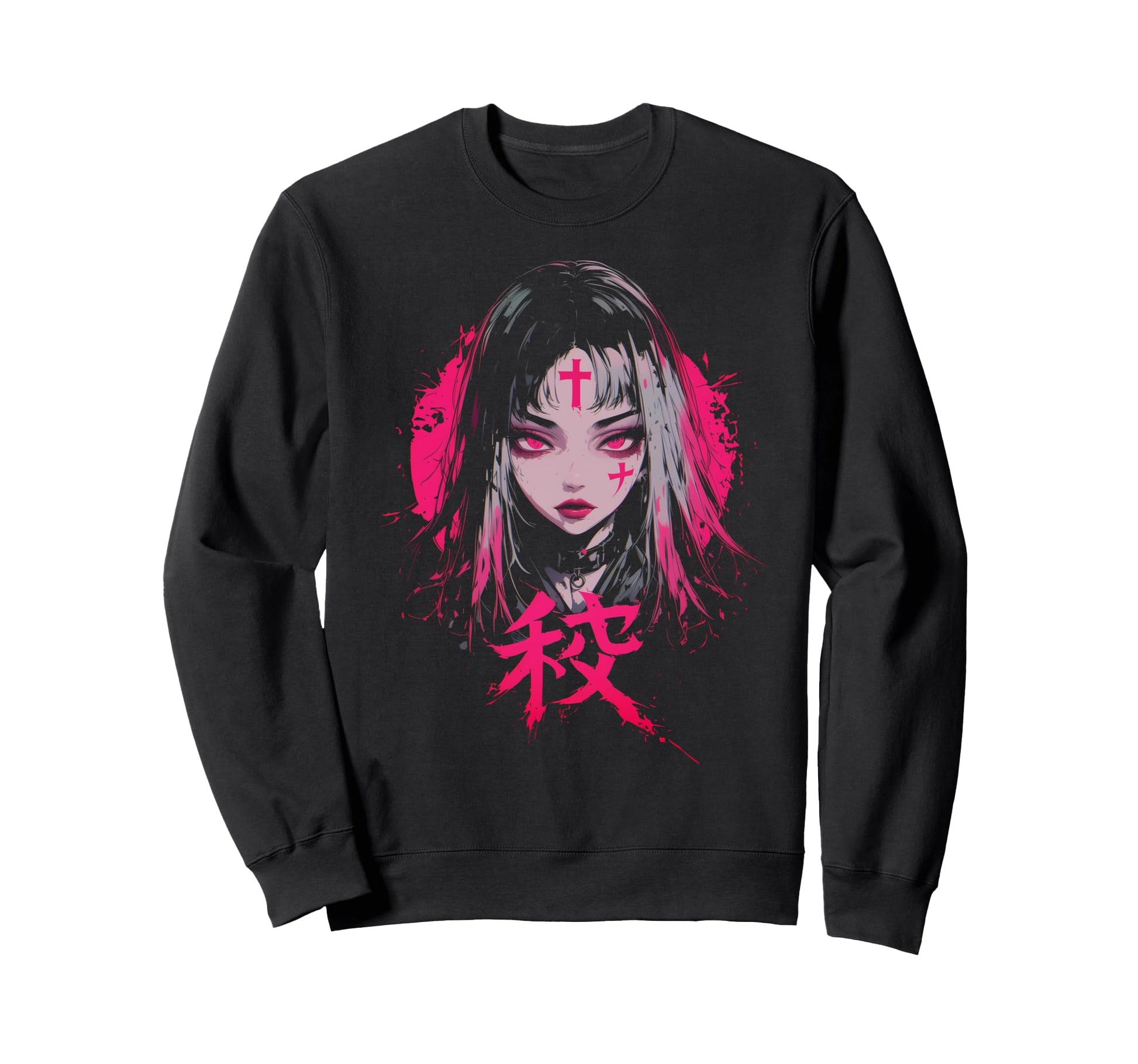 Goth Grunge Demon Anime Waifu Sweatshirt - Casual Everyday Wear for Adults - T-Shirt, Sweatshirt, Hoodie