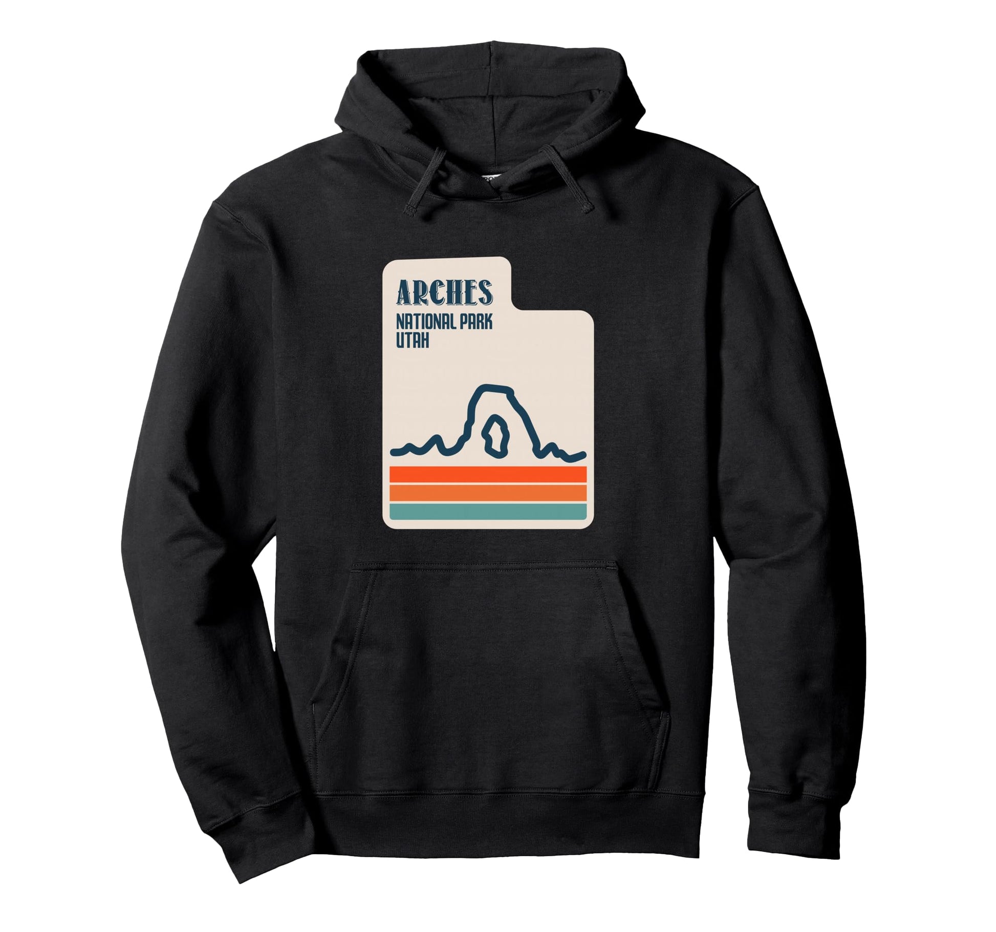 Utah State Map Delicate Arch Arches Hoodie - Custom Art Print Unisex - T-Shirt, Sweatshirt, Hoodie