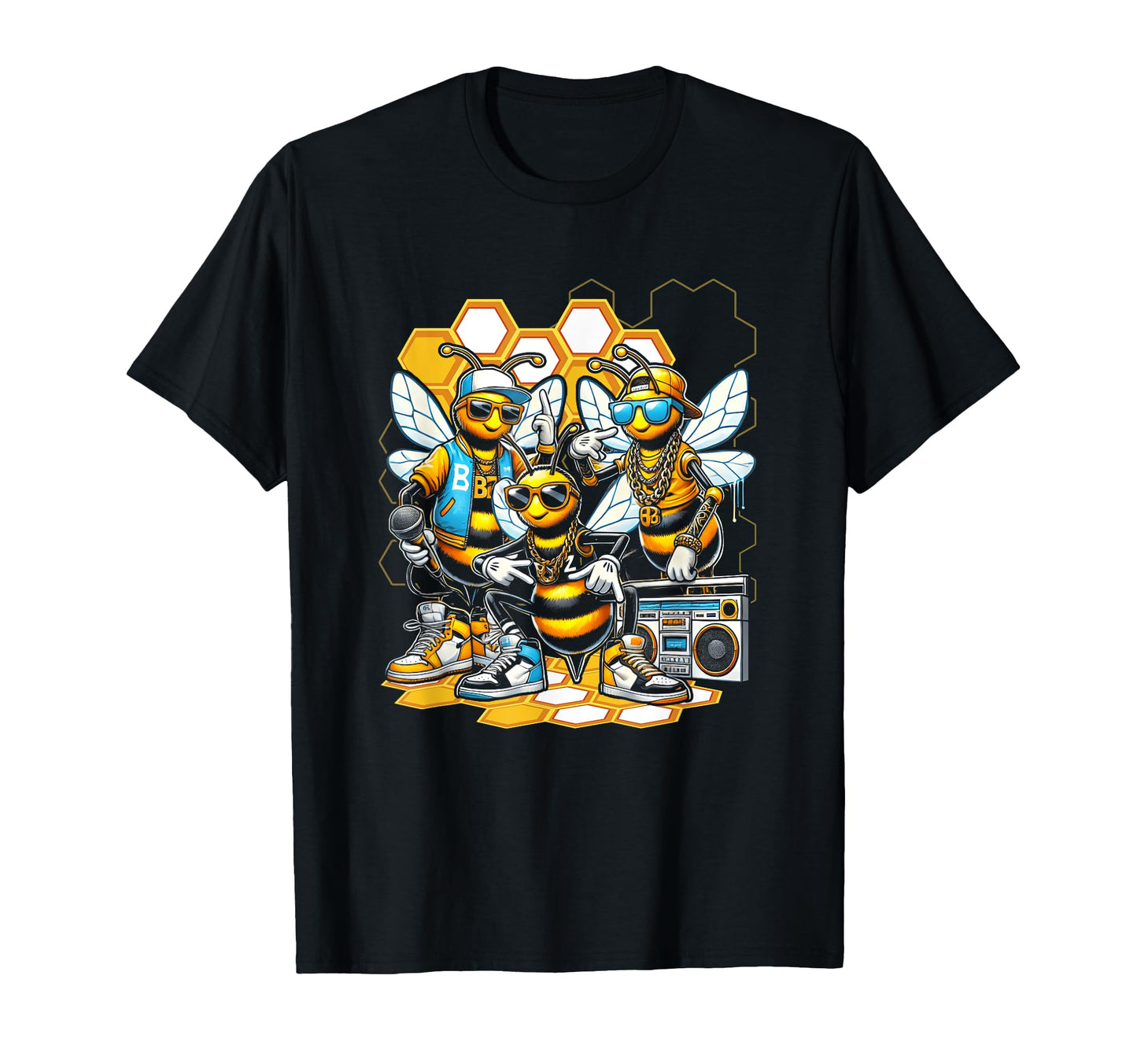 Bees Hip Hop Oldschool Rap Lover Funny T-Shirt - Aesthetic Graphic Unisex - T-Shirt, Sweatshirt, Hoodie
