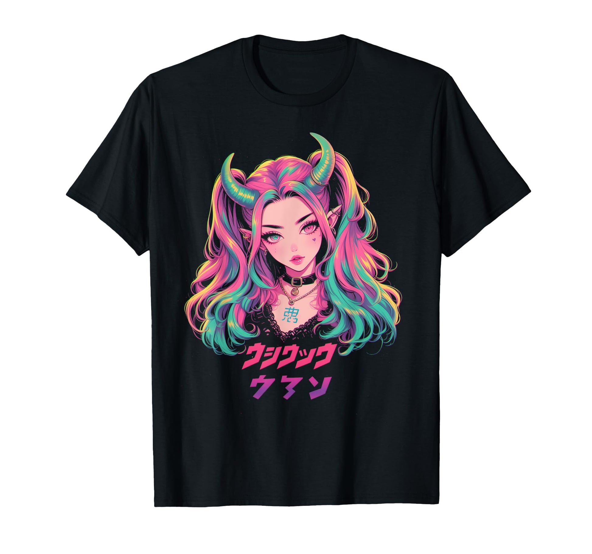Goth Grunge Demon Anime Waifu Horror T-Shirt - Custom Art Print for Adults - T-Shirt, Sweatshirt, Hoodie