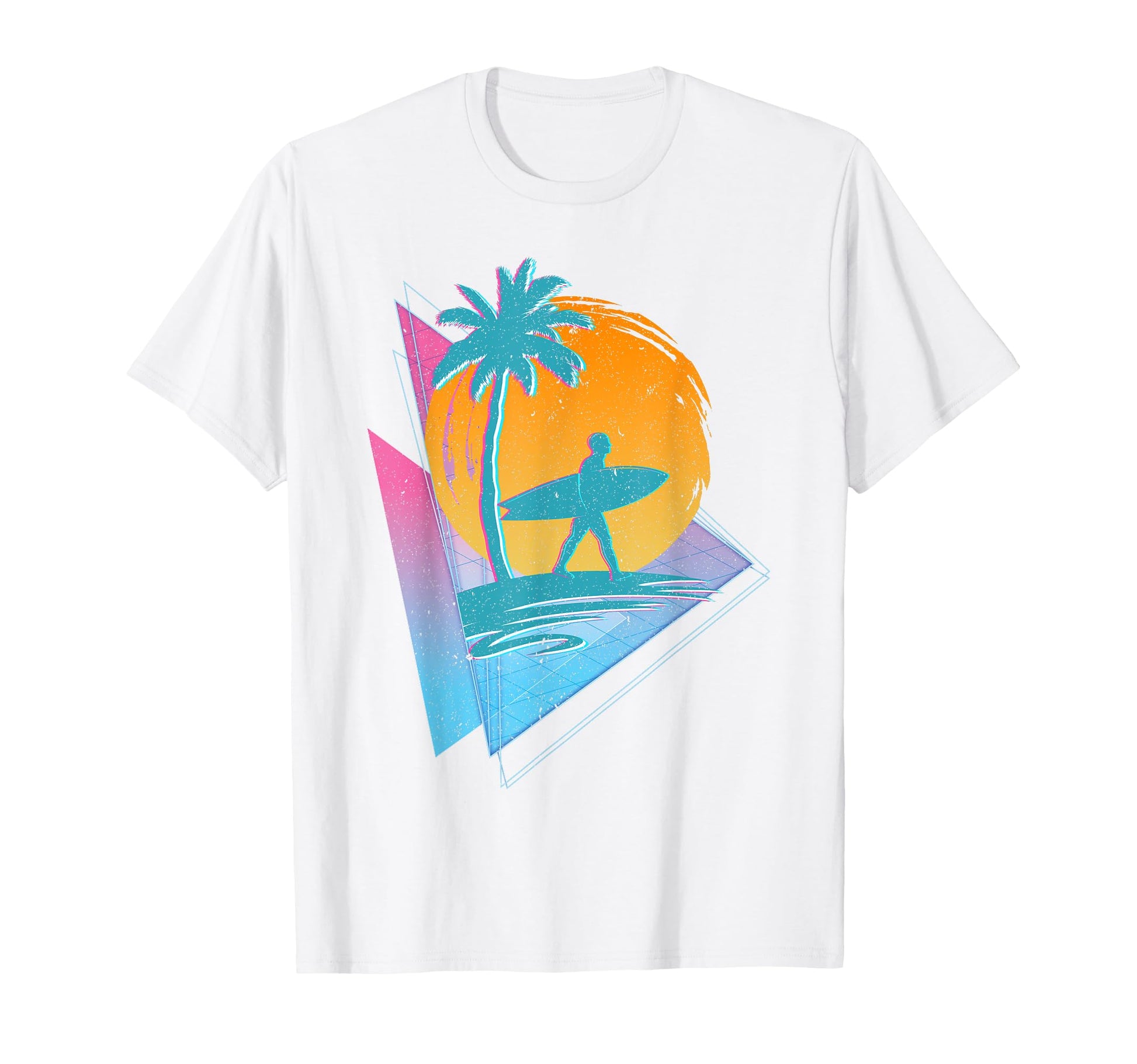 Water Sport Surfboard Palm Tree T-Shirt - Minimalist Print for Adults - T-Shirt, Sweatshirt, Hoodie