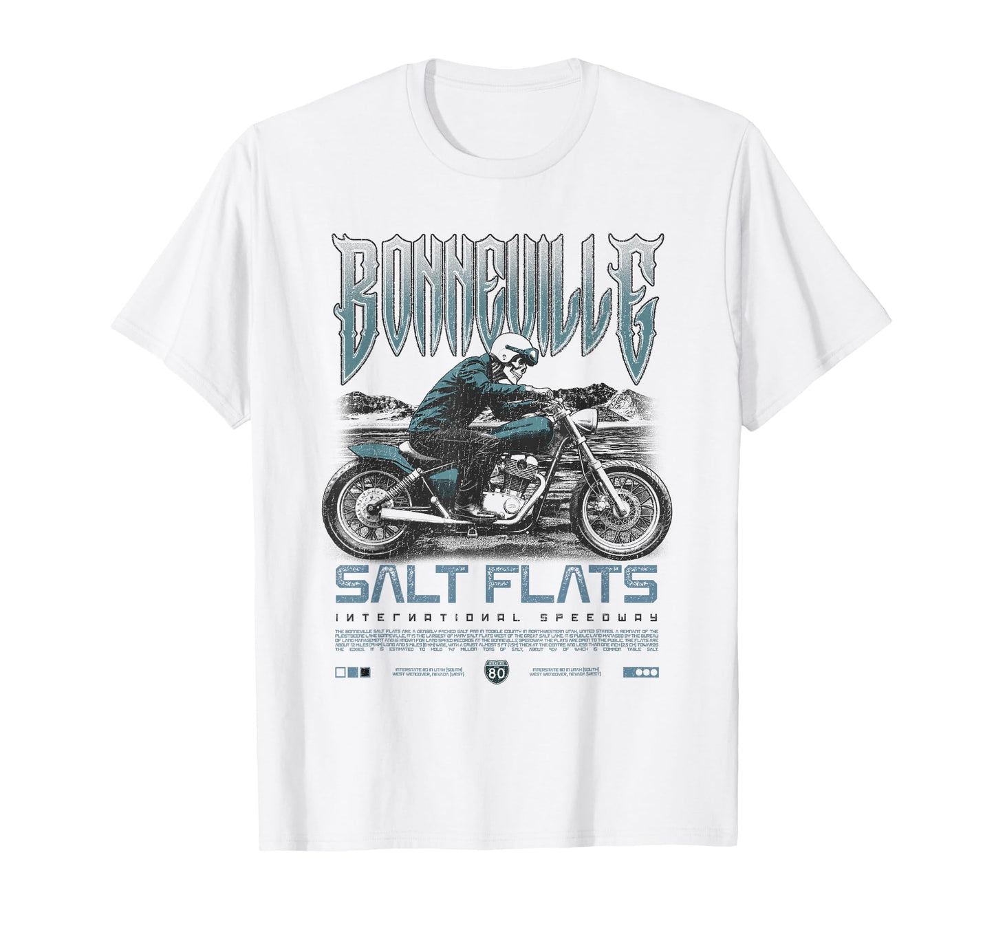 Bonneville Salt Flats Motorcycle T-Shirt - Aesthetic Graphic Men Women - T-Shirt, Sweatshirt, Hoodie