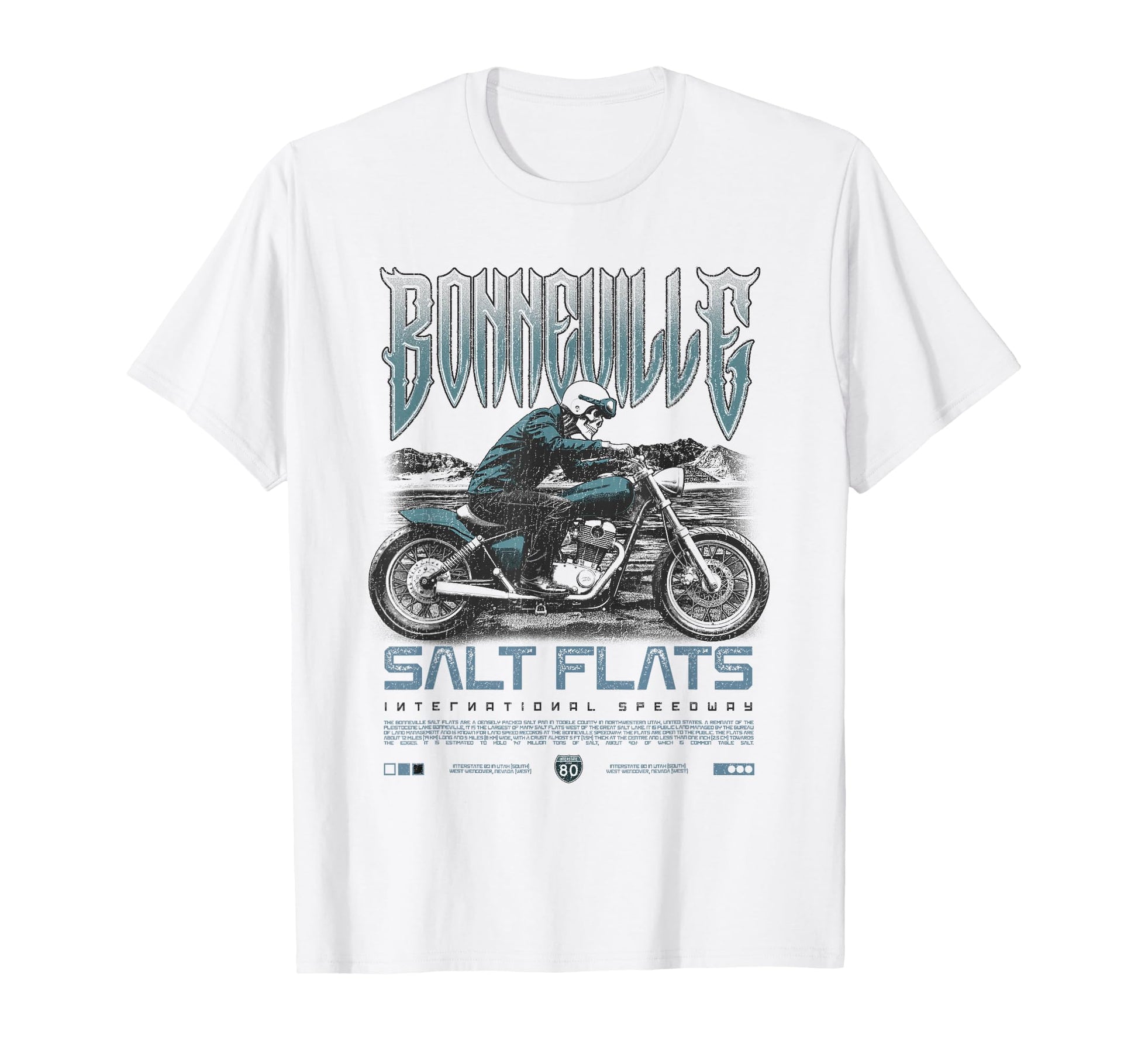 Bonneville Salt Flats Motorcycle T-Shirt - Aesthetic Graphic Men Women - T-Shirt, Sweatshirt, Hoodie