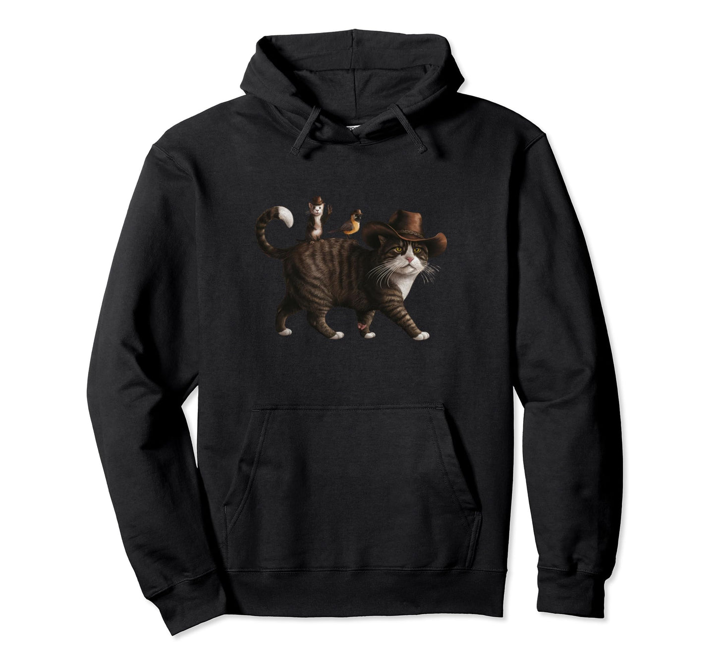 Funny Cowboy Cat Meowdy Country Western Hoodie - Unique Graphic Unisex - T-Shirt, Sweatshirt, Hoodie
